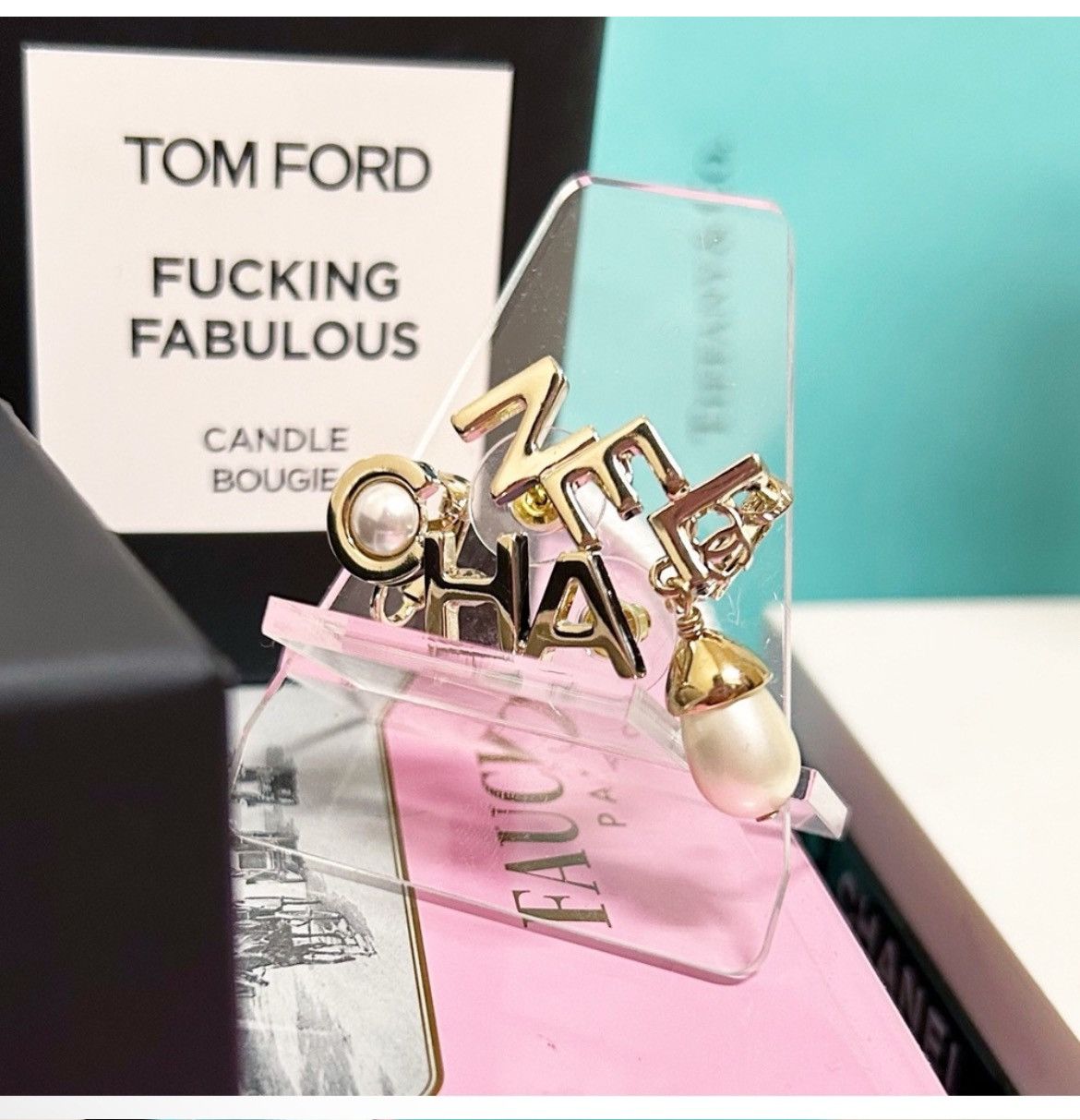 Chanel Authentic Chanel Lim Ed Pearl Logo Cuff / Climber Earrings Size ONE SIZE - 8 Thumbnail