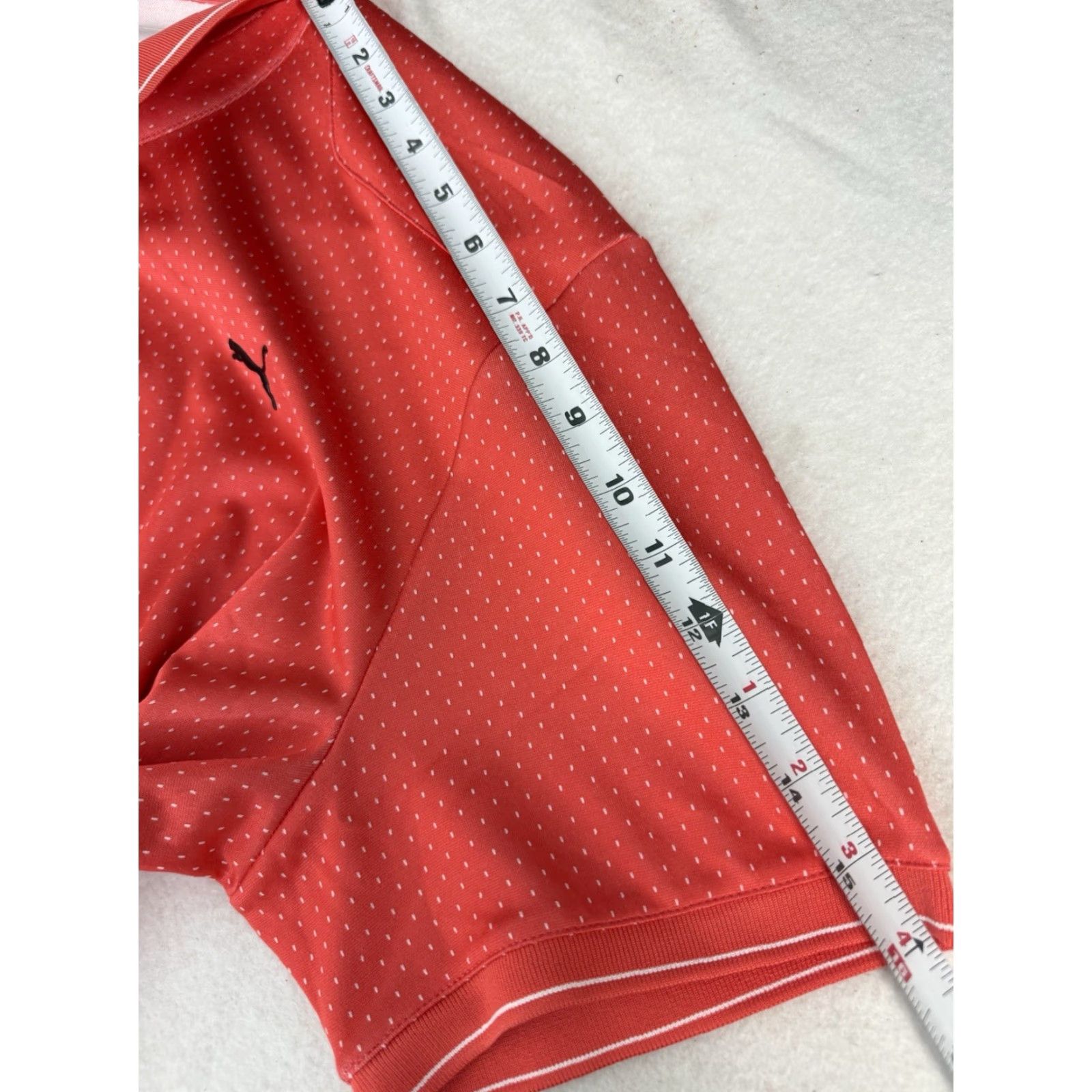 Puma Puma Polo Shirt Men XL Pink Salmon Dot Baseball-Style Polo Shirt For Golf, Beach, Driving - Puma Sportlifestyle Beach & Golf Polo Mens XL Pink Size US XL / EU 56 / 4 - 4 Thumbnail