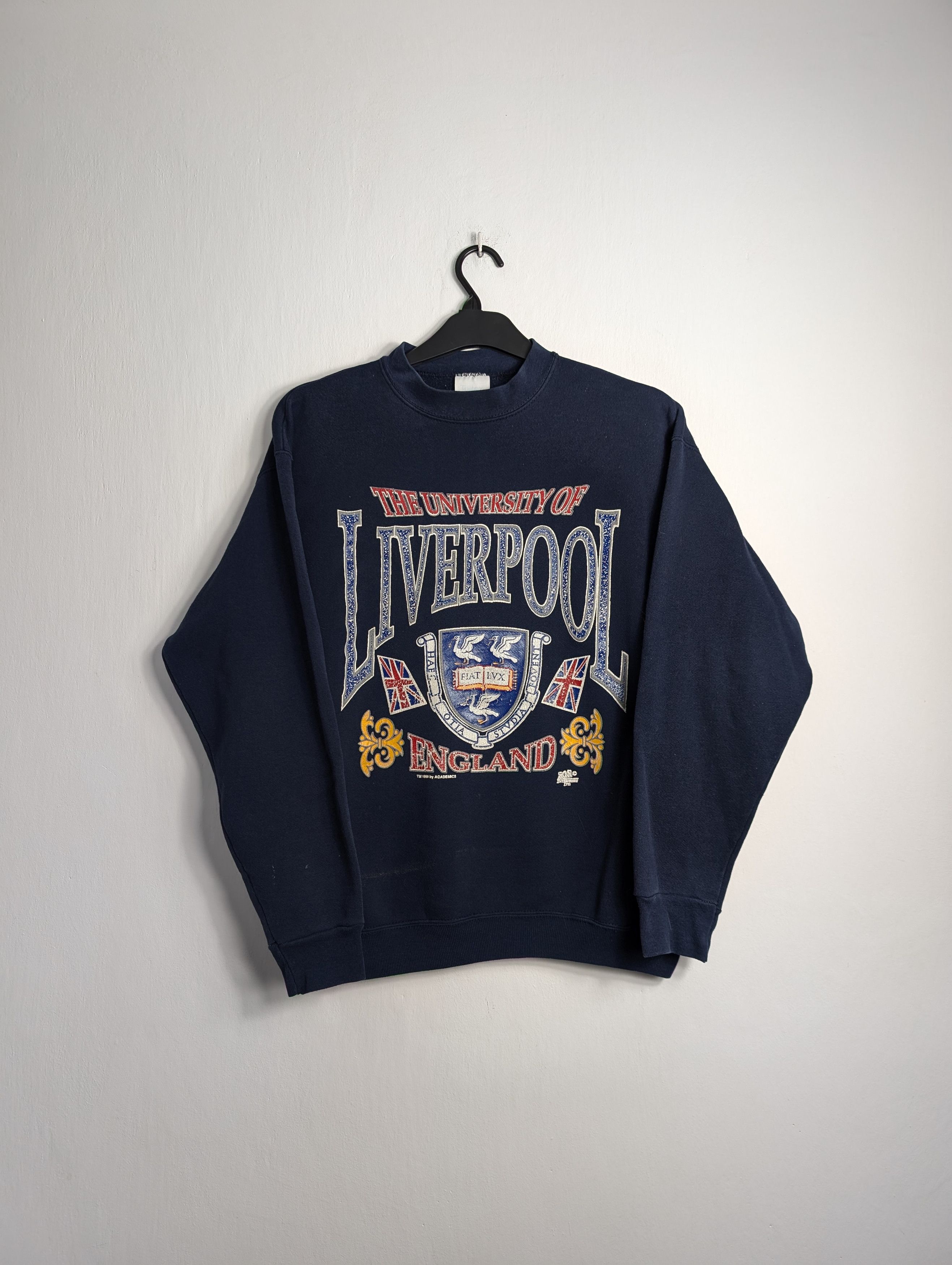 Vintage Vintage University of Liverpool Sweatshirt 1988 Navy Boxy Size US L / EU 52-54 / 3 - 1 Thumbnail