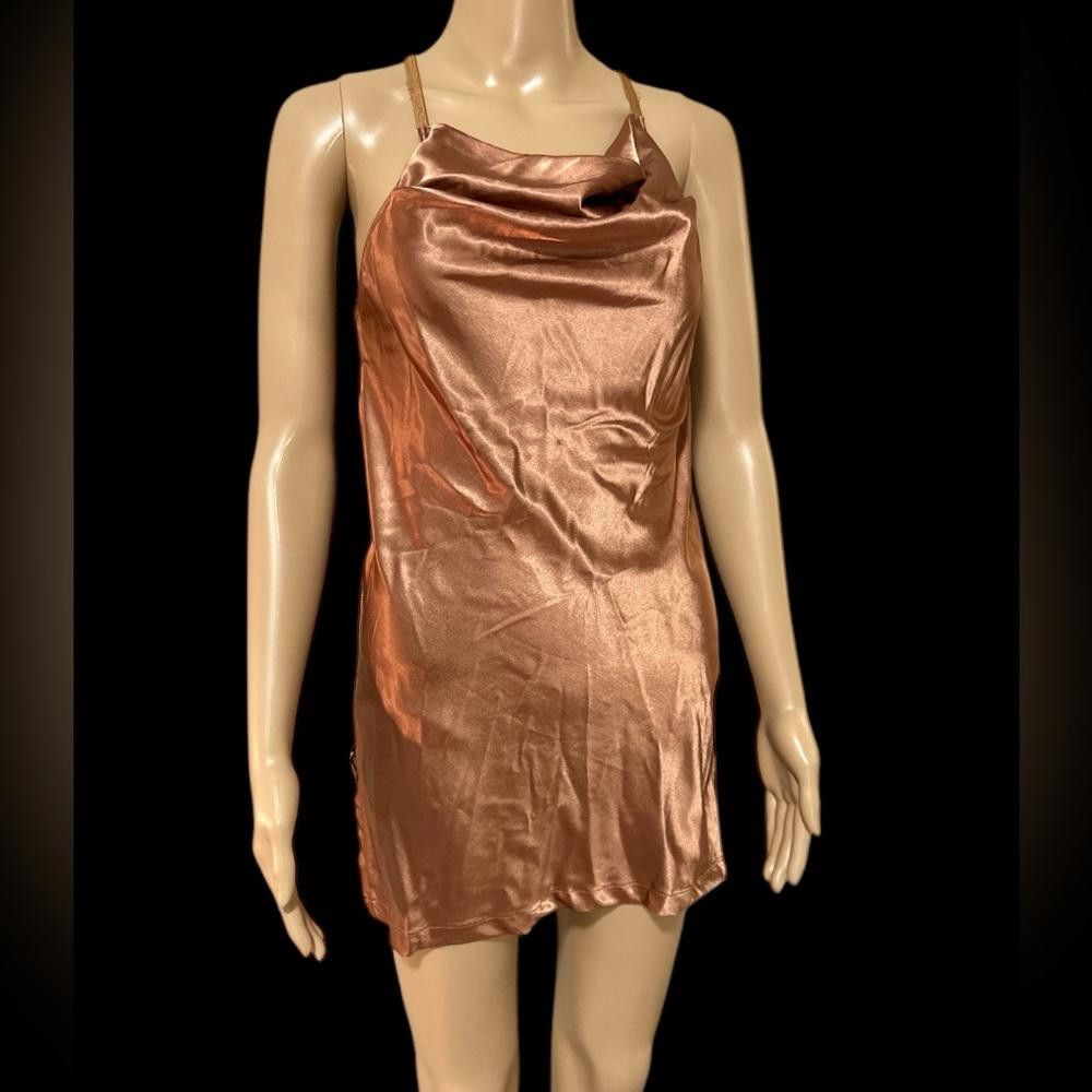 Other Sleek Copper Satin Dress Size L / US 10 / IT 46 - 1 Thumbnail