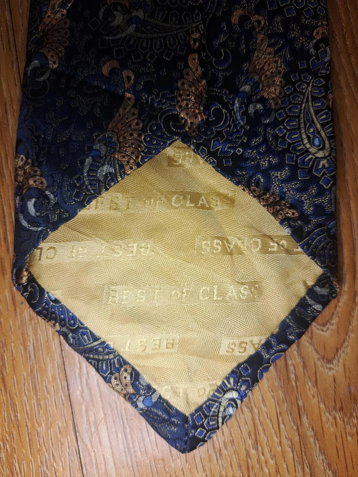 Robert Talbott Robert Talbott Best of Class Tie Mens Paisley Blue Gold Silk Size ONE SIZE - 4 Thumbnail