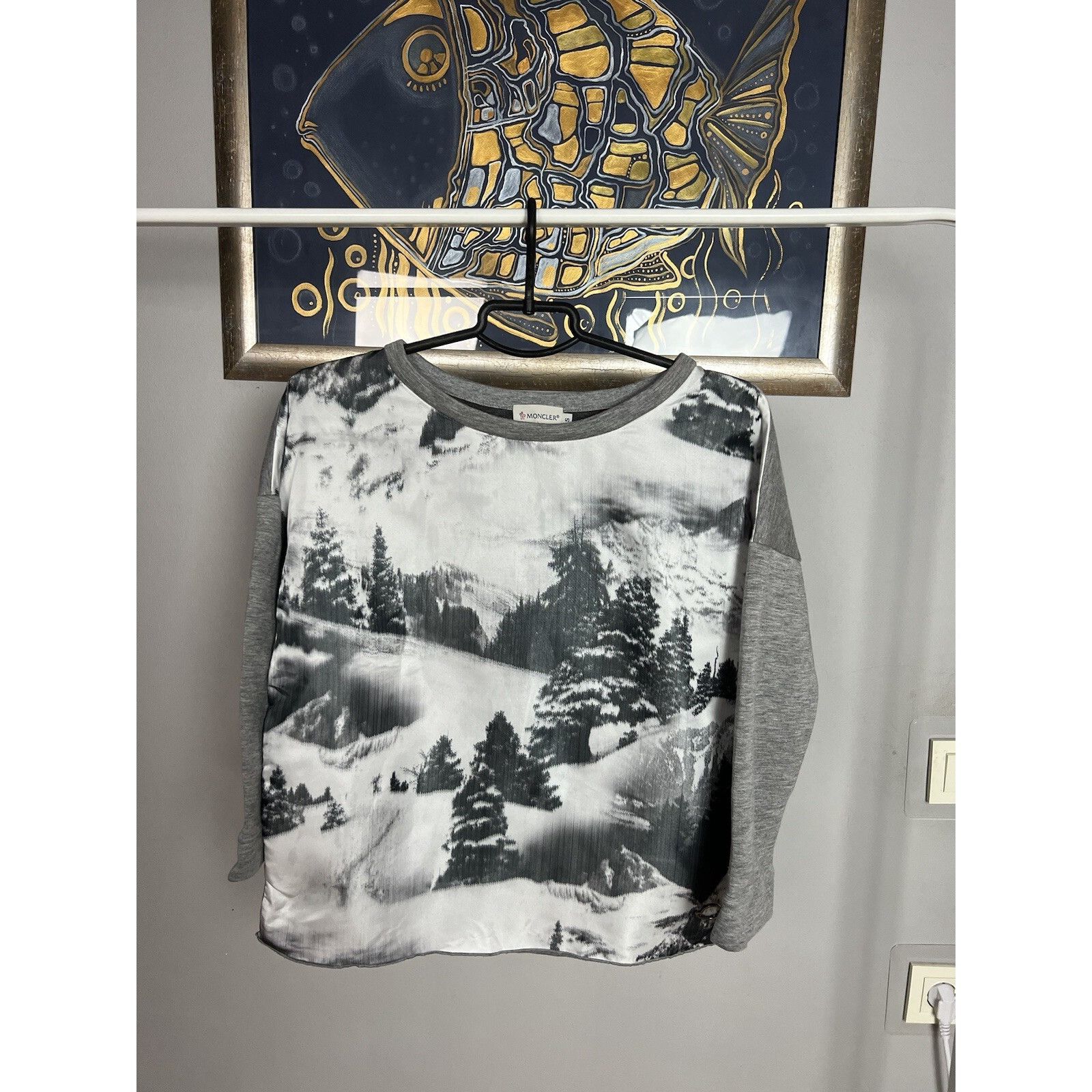Moncler MINT! Moncler Maglia Girroccolo Gray Oversized Winter Nylon Size S / US 4 / IT 40 - 4 Thumbnail