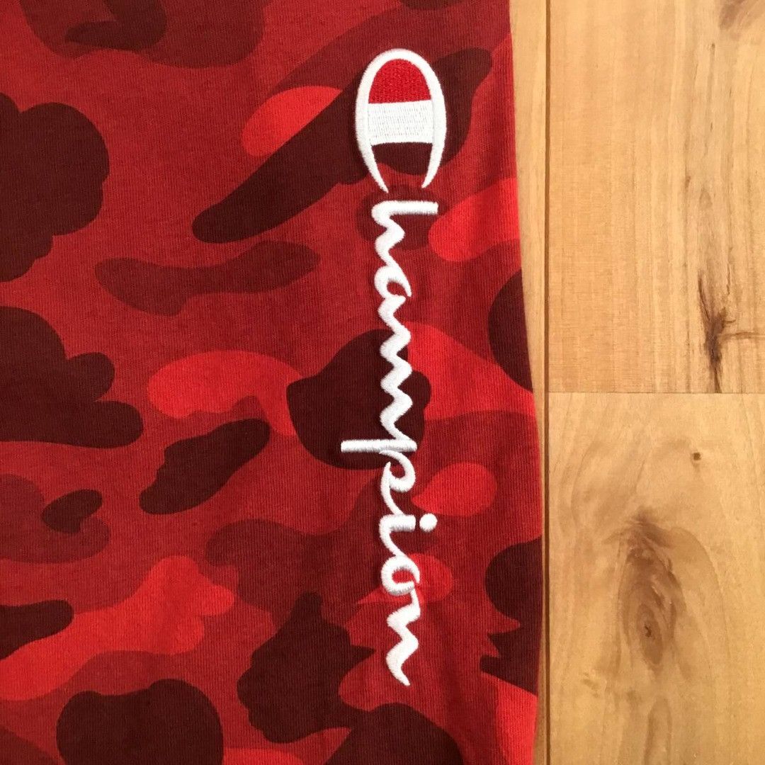 Bape BAPE × Champion sweat shorts red camo a bathing ape ★size L Size US 34 / EU 50 - 4 Thumbnail