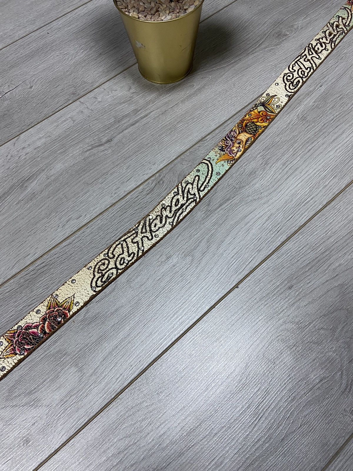 Ed Hardy Ed Hardy spell out roses 🌹 vintage leather belt Size ONE SIZE - 2 Thumbnail