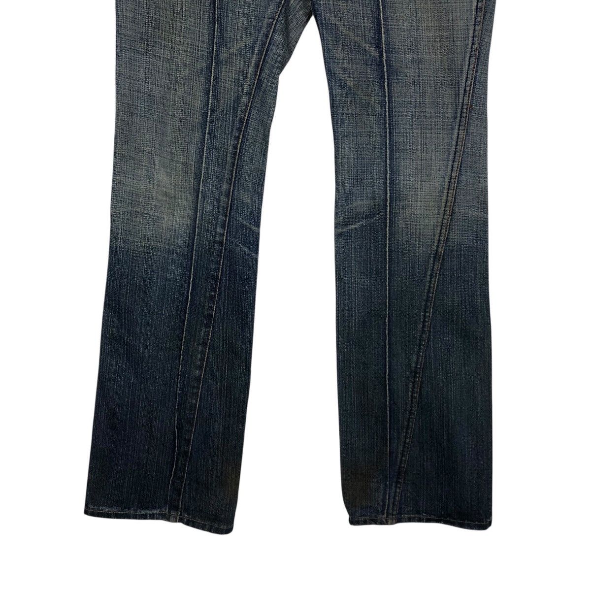 Japanese Brand Buffalo Jeans Y2K Moto Seam Denim — Early 2000s Archive Fade Size 33" - 6 Thumbnail