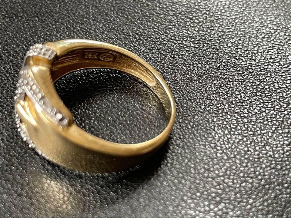 Designer Vintage Diamond 14K Gold Ring Size ONE SIZE - 6 Thumbnail