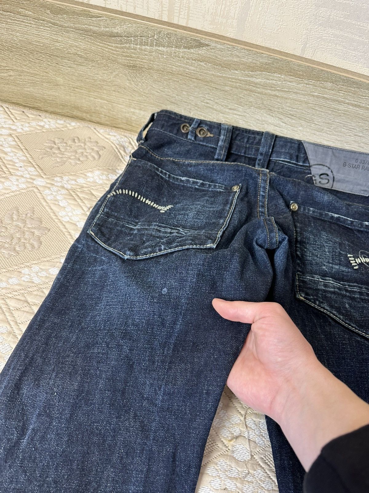 G-Star 🔥 G Star Raw 3301 Vintage Blue Denim Pants Jeans Trousers Size US 32 / EU 48 - 3 Thumbnail