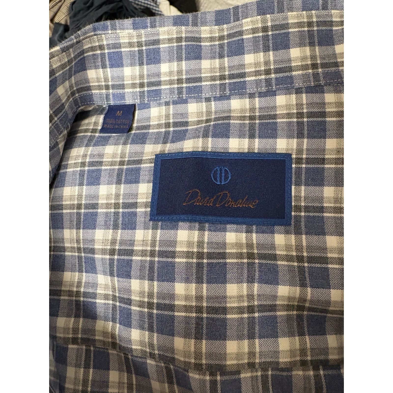 David Donahue David Donahue Dress Shirt Mens Blue Check Twill Button Up M Size US M / EU 48-50 / 2 - 5 Thumbnail