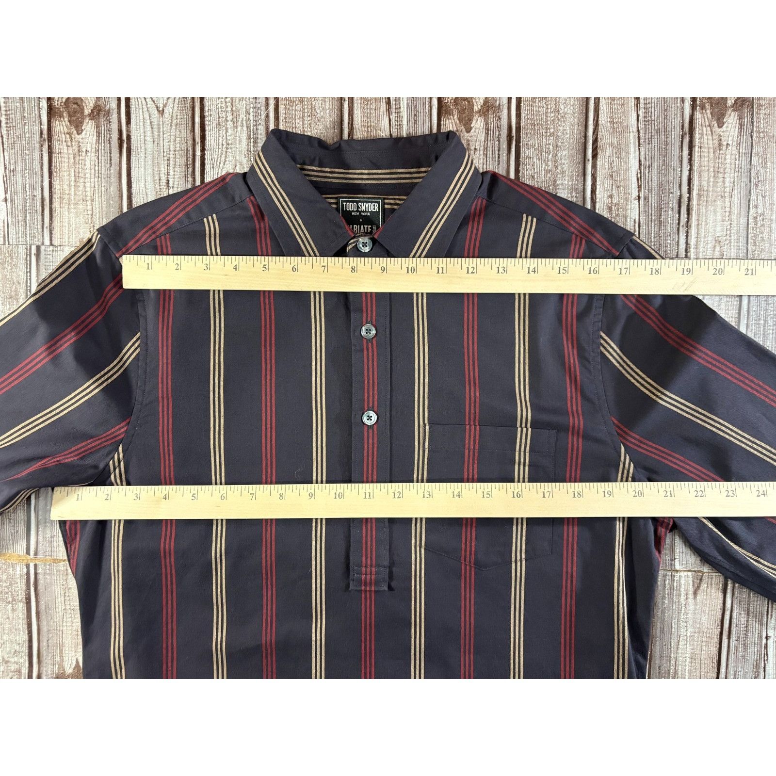 Todd Snyder Todd Snyder X Albiate twill striped popover Shirt size M col Size US M / EU 48-50 / 2 - 4 Thumbnail