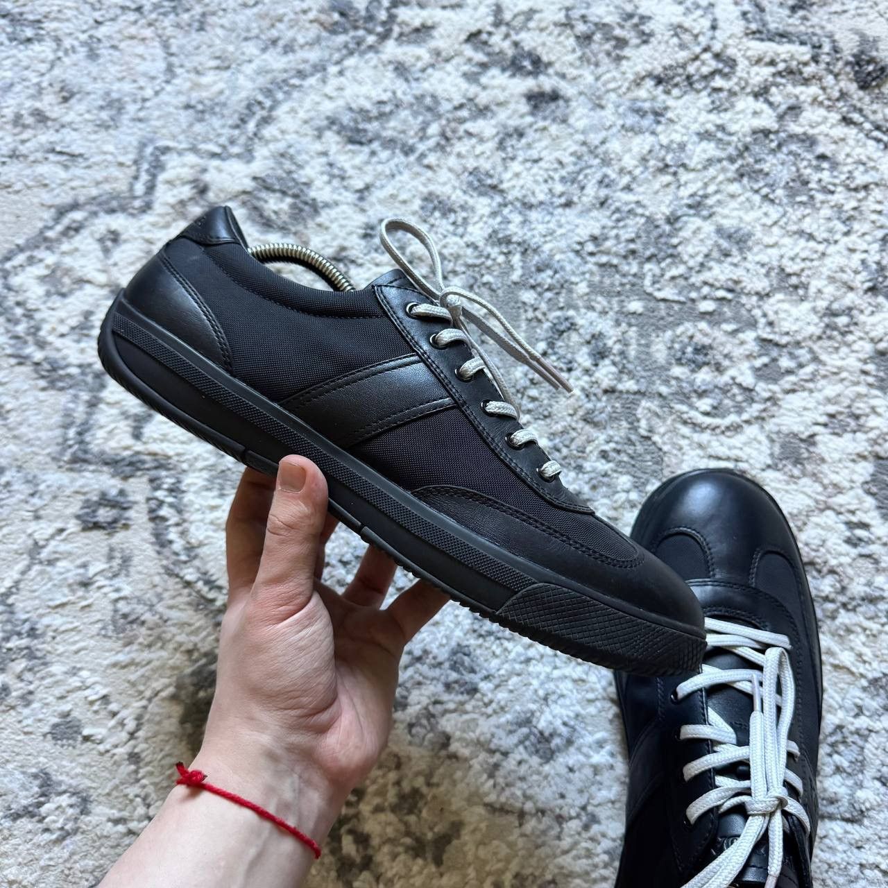 Prada Prada Vintage Black Leather Low Trainers Size US 9.5 / EU 42-43 - 4 Thumbnail
