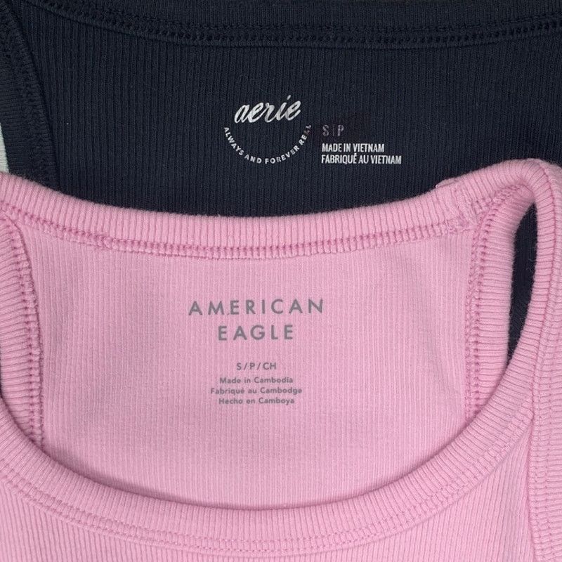 American Eagle Outfitters 2 New American Eagle Womens Small Ribbed Tank Tops Size S / US 4 / IT 40 - 3 Thumbnail