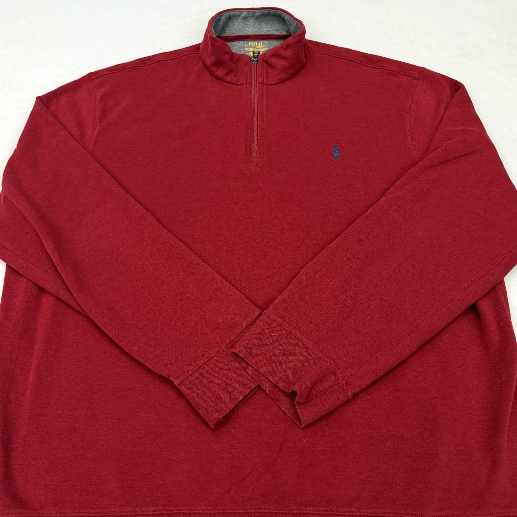 Polo Ralph Lauren Polo Ralph Lauren Sweatshirt Mens 2XL Red Quarter Zip Mock Neck Logo Pony Logo Sweatshirt Size US XXL / EU 58 / 5 - 2 Thumbnail