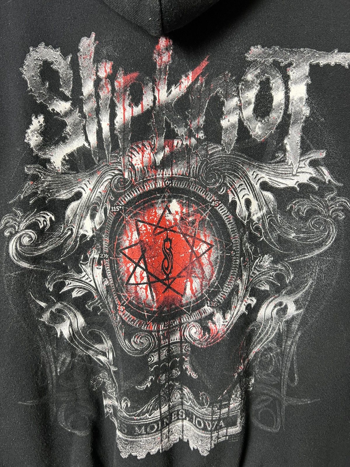 Band Tees × Slipknot × Vintage Rare Vintage Slipknot Pentagram Big Logo Black Hoodie Size US L / EU 52-54 / 3 - 4 Thumbnail