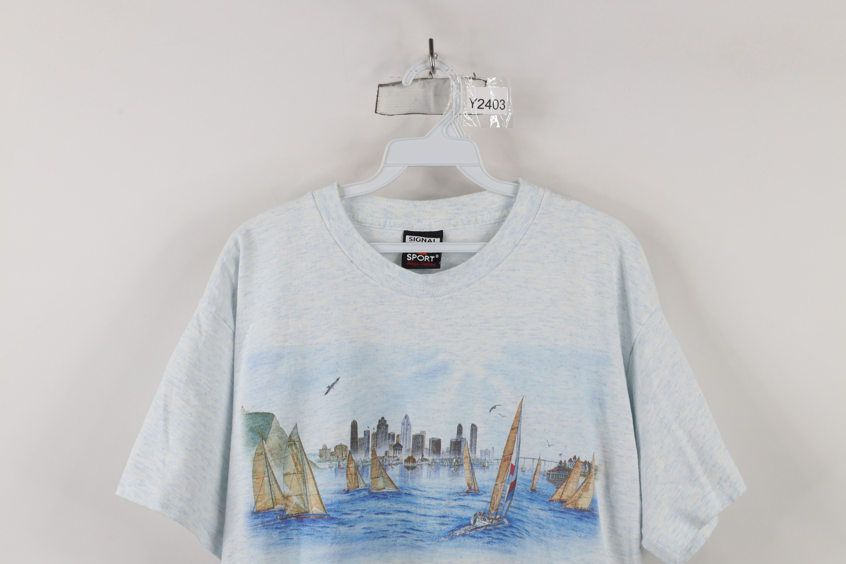 Vintage Vintage 90s Streetwear Spell San Diego Sailboat T-Shirt USA Size US L / EU 52-54 / 3 - 2 Thumbnail