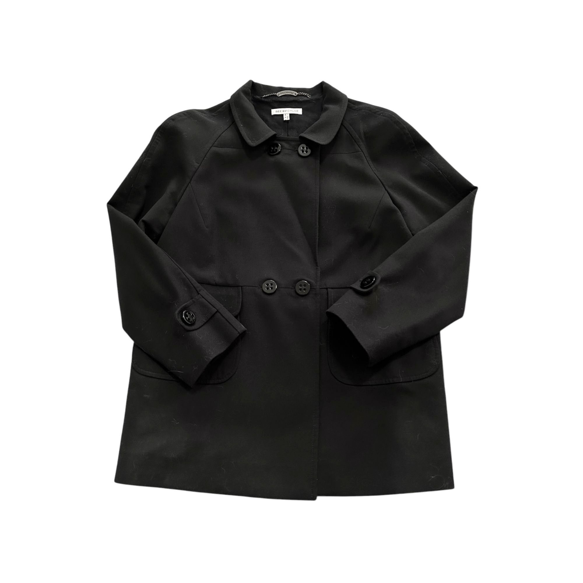 See by Chloe See by Chloe Black Cotton Pea Coat/Jacket, Size US10/Italy 4 Size L / US 10 / IT 46 - 6 Thumbnail