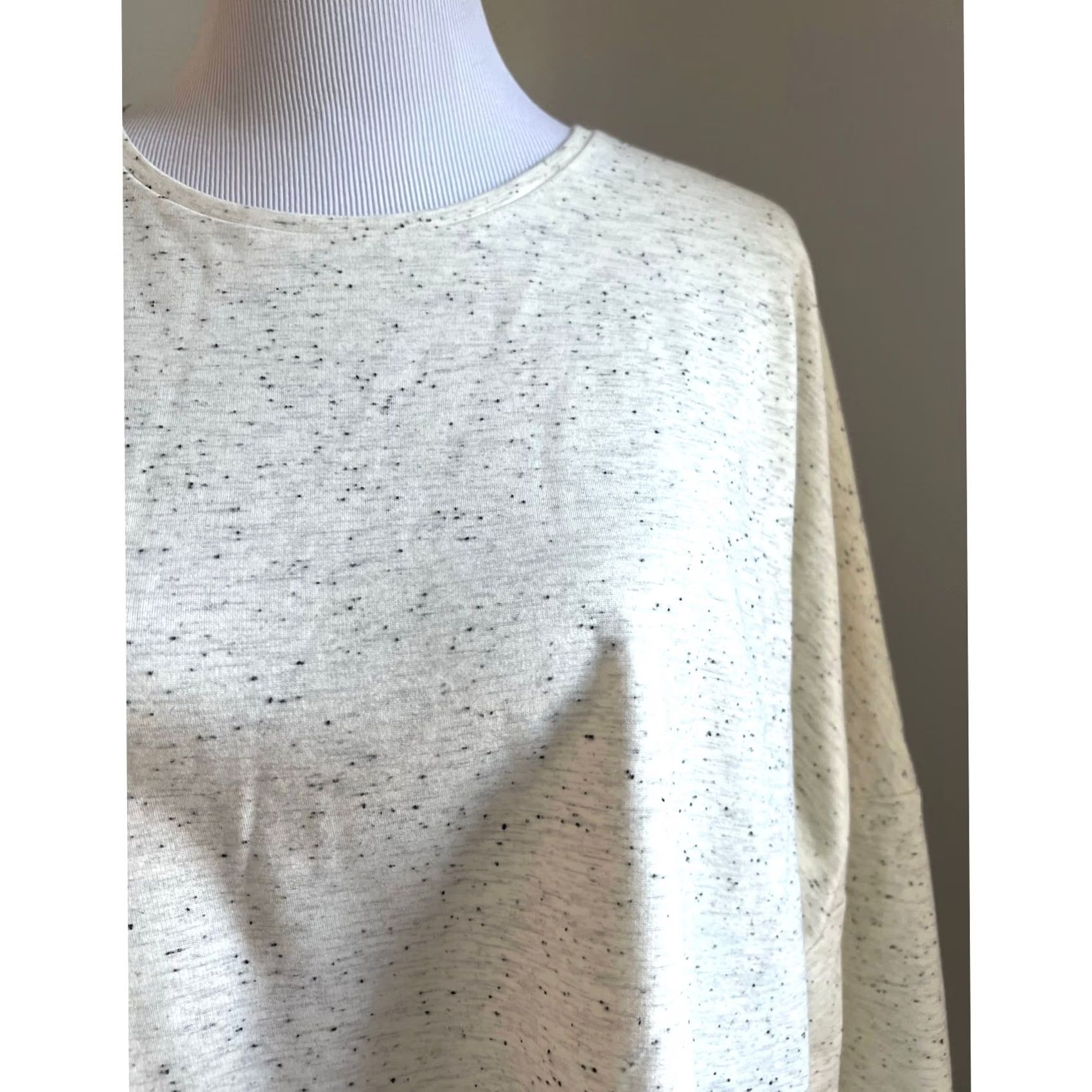 J. Jill VINTAGE J.Jill Ponte Top Blouse Space-Dyed High Low Long Sleeve Women’s XL Cream/Space 90s? Size XL / US 12-14 / IT 48-50 - 2 Thumbnail