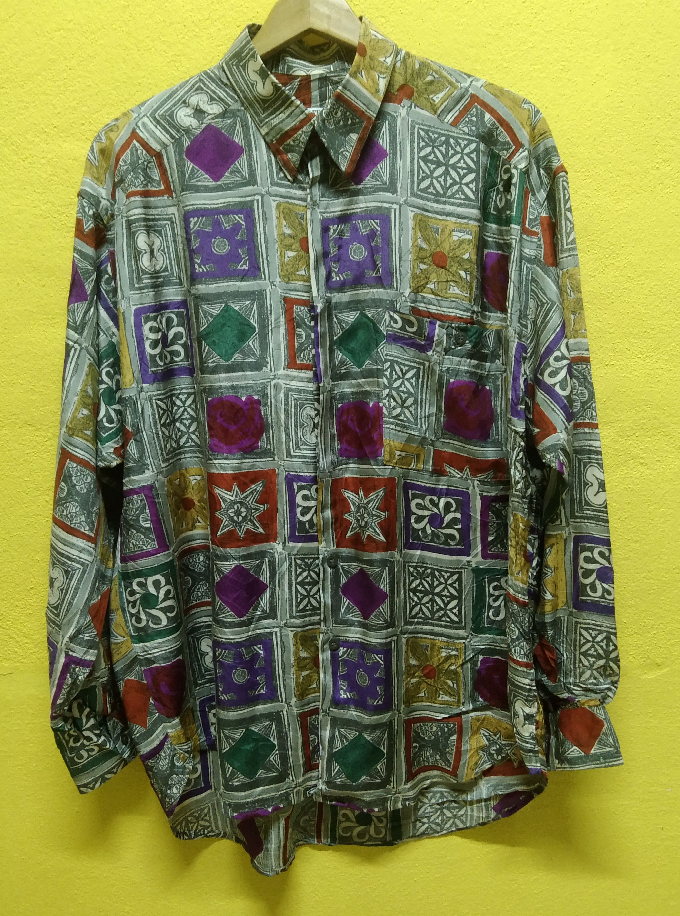 Designer × Pal Zileri × Vintage Pal Zileri Silk Shirt Size US XL / EU 56 / 4 - 1 Thumbnail