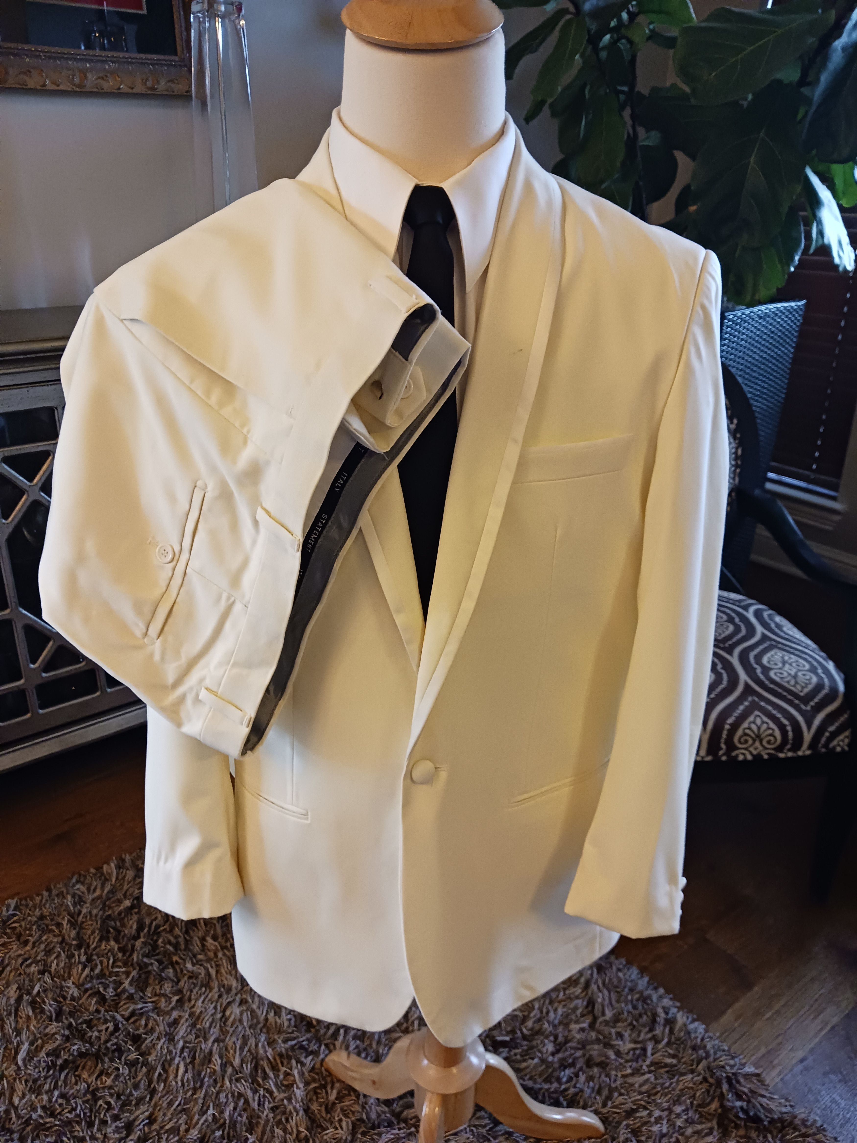 Other 100% Wool White Tuxedo Size 44R - 1 Thumbnail
