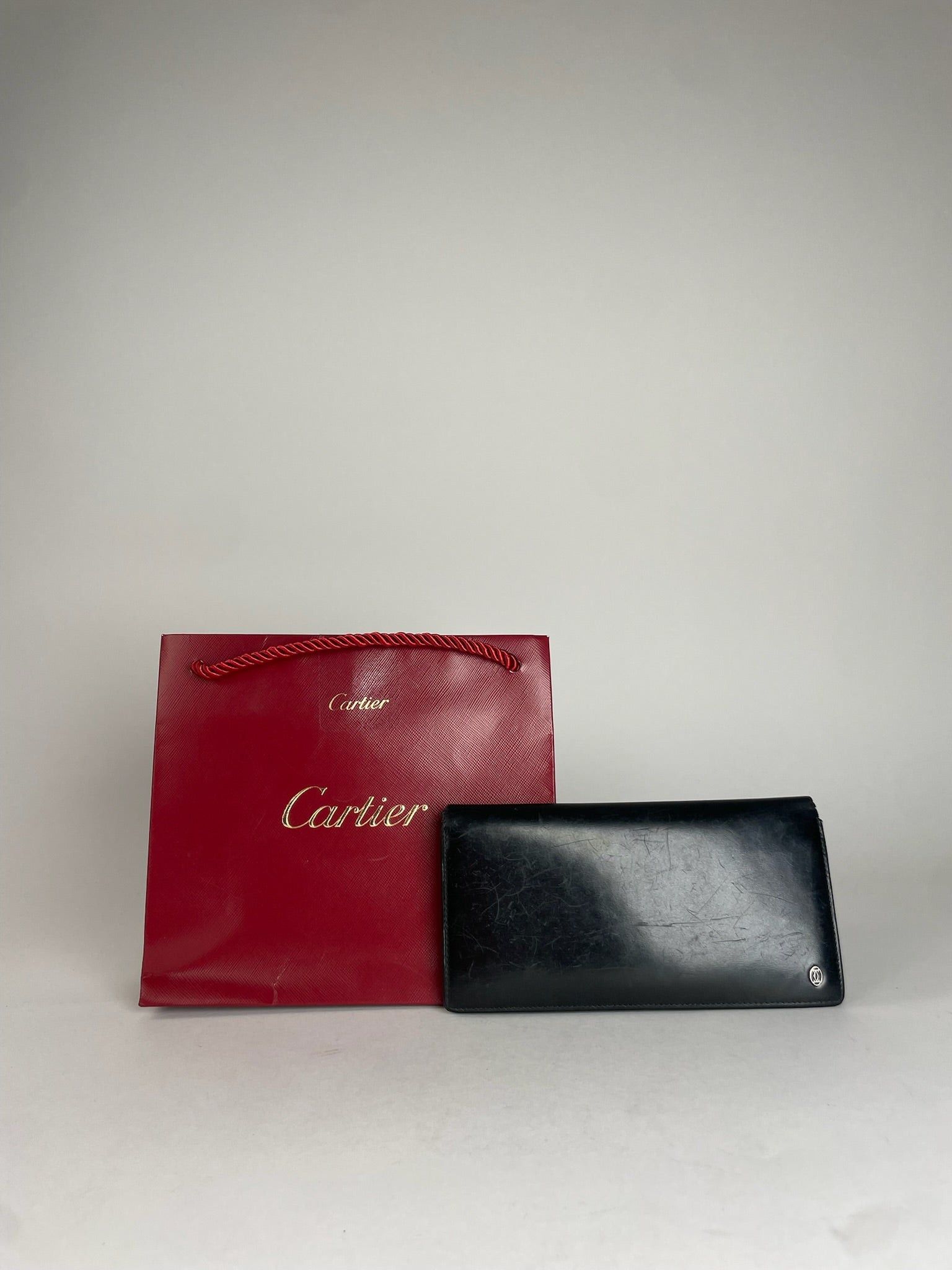 Cartier Vintage Leather Card Holder / ID Holder Black Size ONE SIZE - 1 Thumbnail