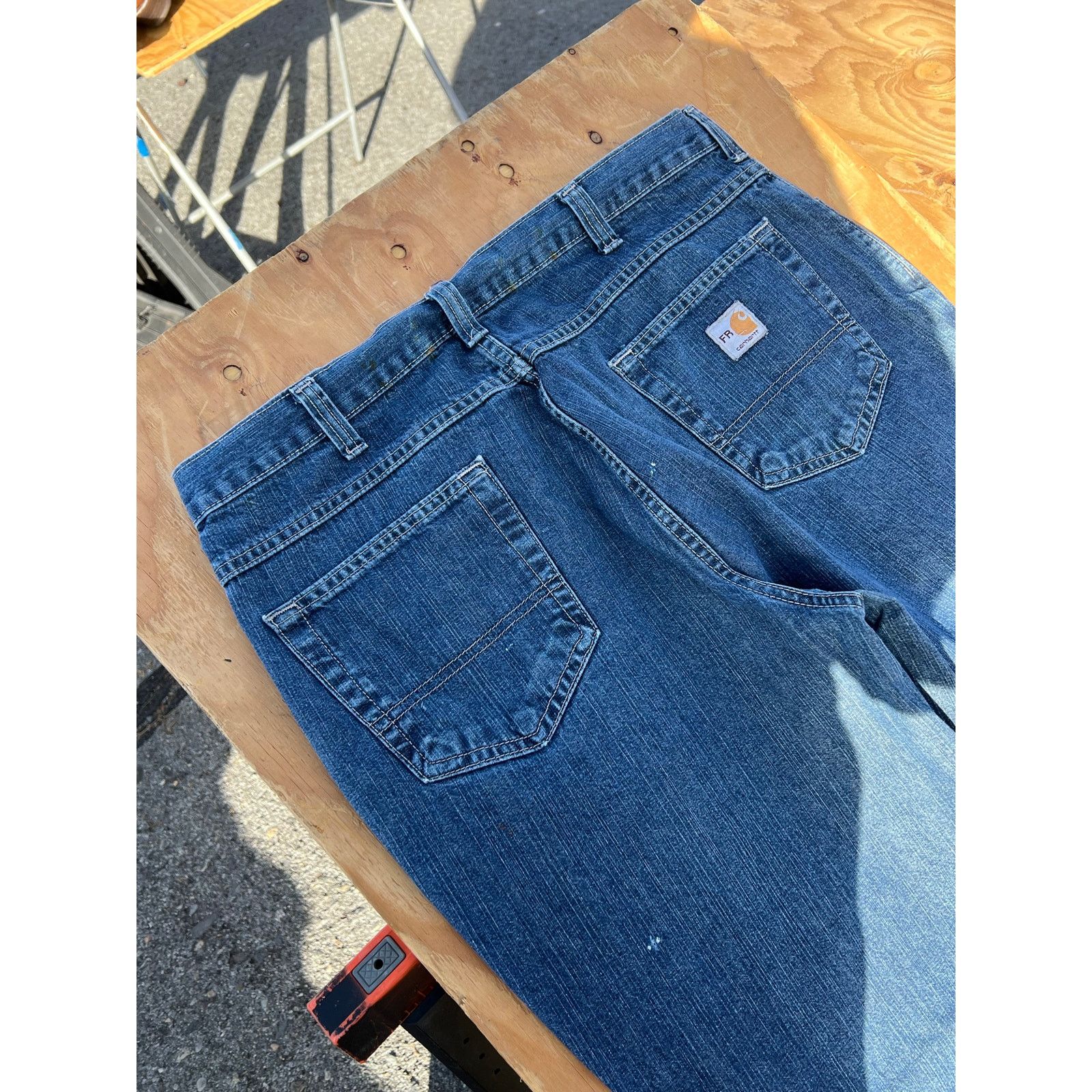 Carhartt Carhartt FR Jeans Mens 38x32 Blue Denim Utility Work Pants Size US 38 / EU 54 - 10 Thumbnail