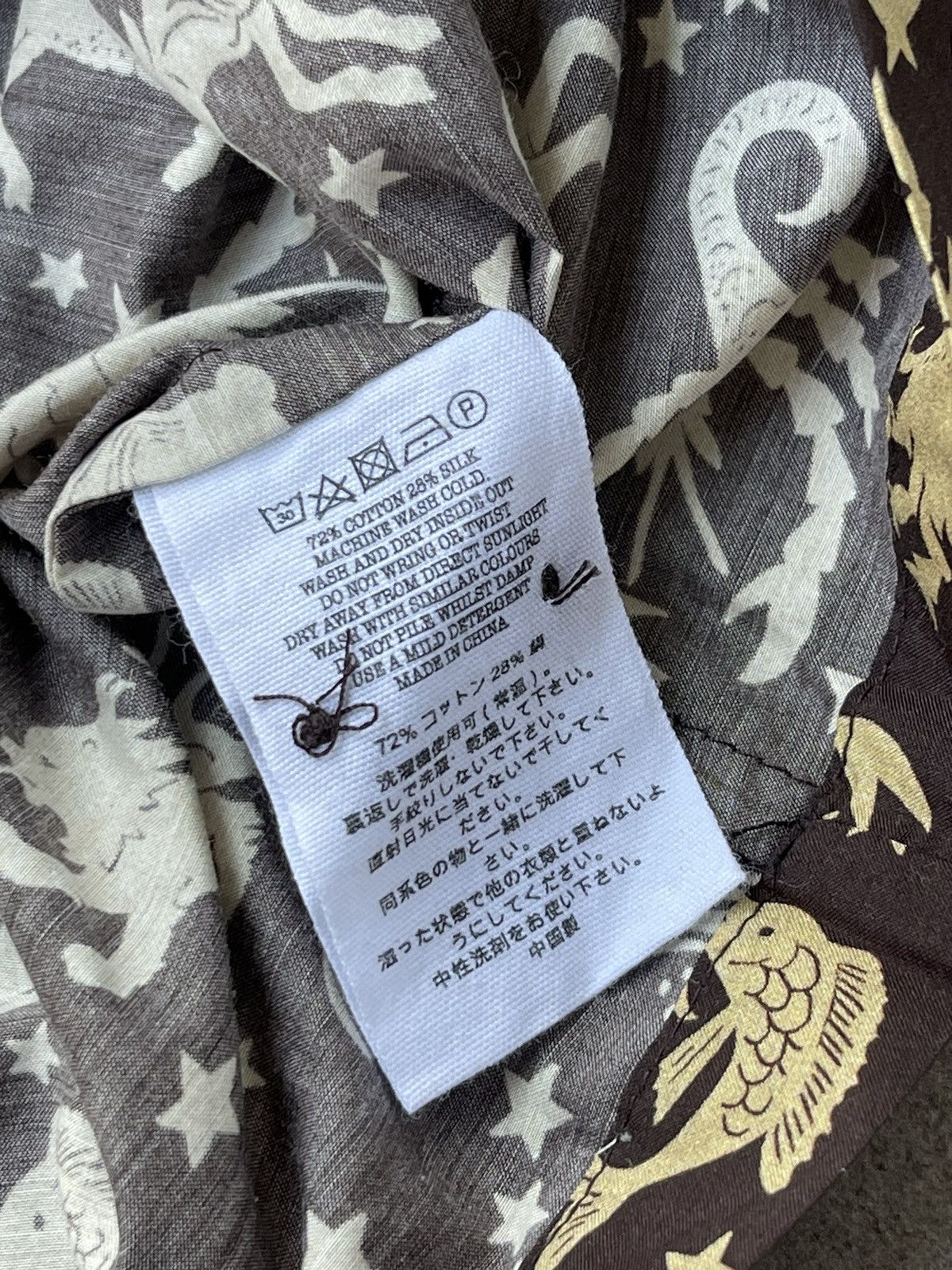 YMC !DS! SS23 YMC Zodiac Motif Silk Button Up Shirt Size US M / EU 48-50 / 2 - 22 Thumbnail