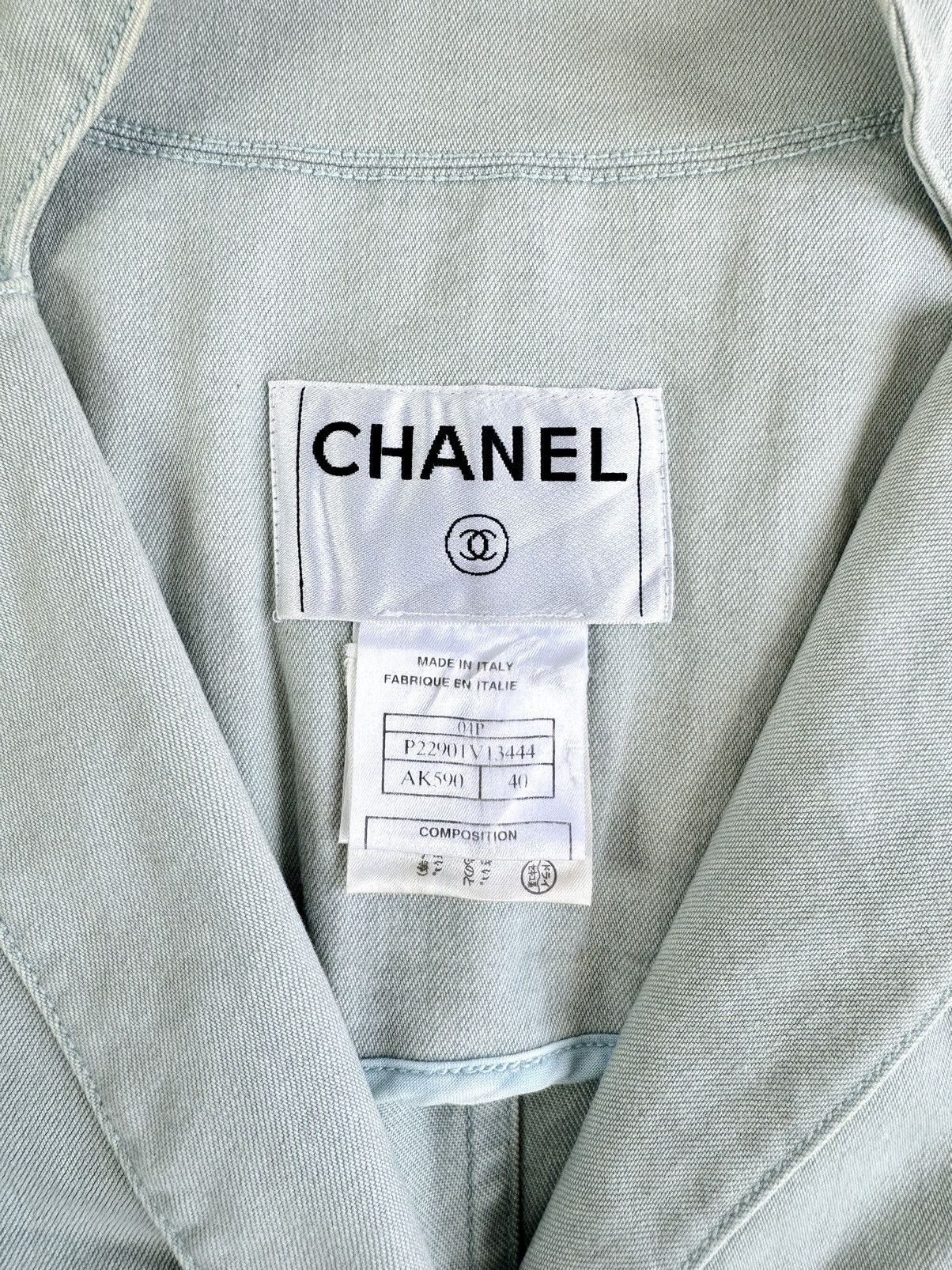 Chanel Chanel P22901 Cocomark Denim Cotton Jacket WomenLight Blue Size S / US 4 / IT 40 - 8 Thumbnail
