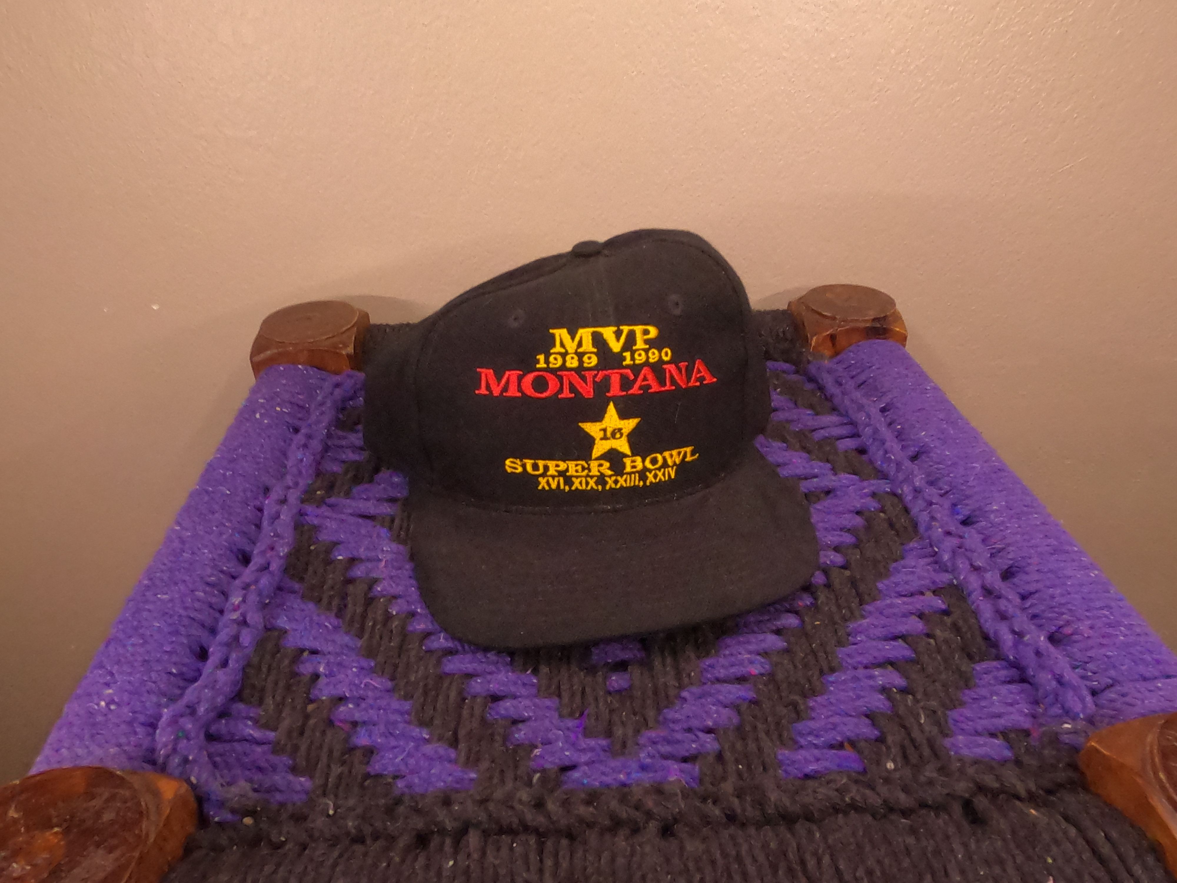 La Gear Joe Montana MVP 1989/1990 Superbowl Hat Vintage 80s Size ONE SIZE - 1 Thumbnail