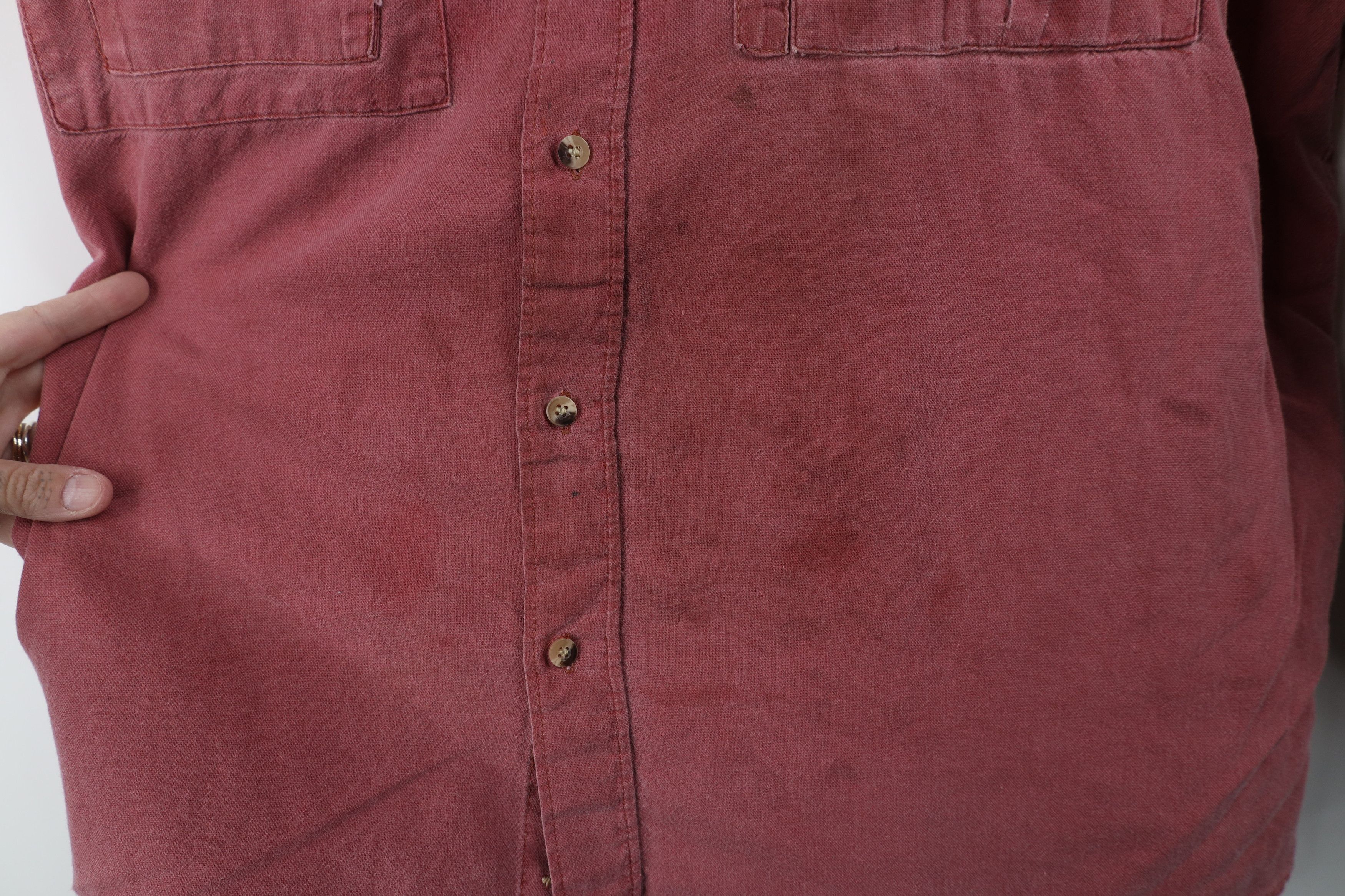 Vintage Vintage 90s Streetwear Baggy Double Pocket Button Shirt Red Size US XXL / EU 58 / 5 - 6 Thumbnail