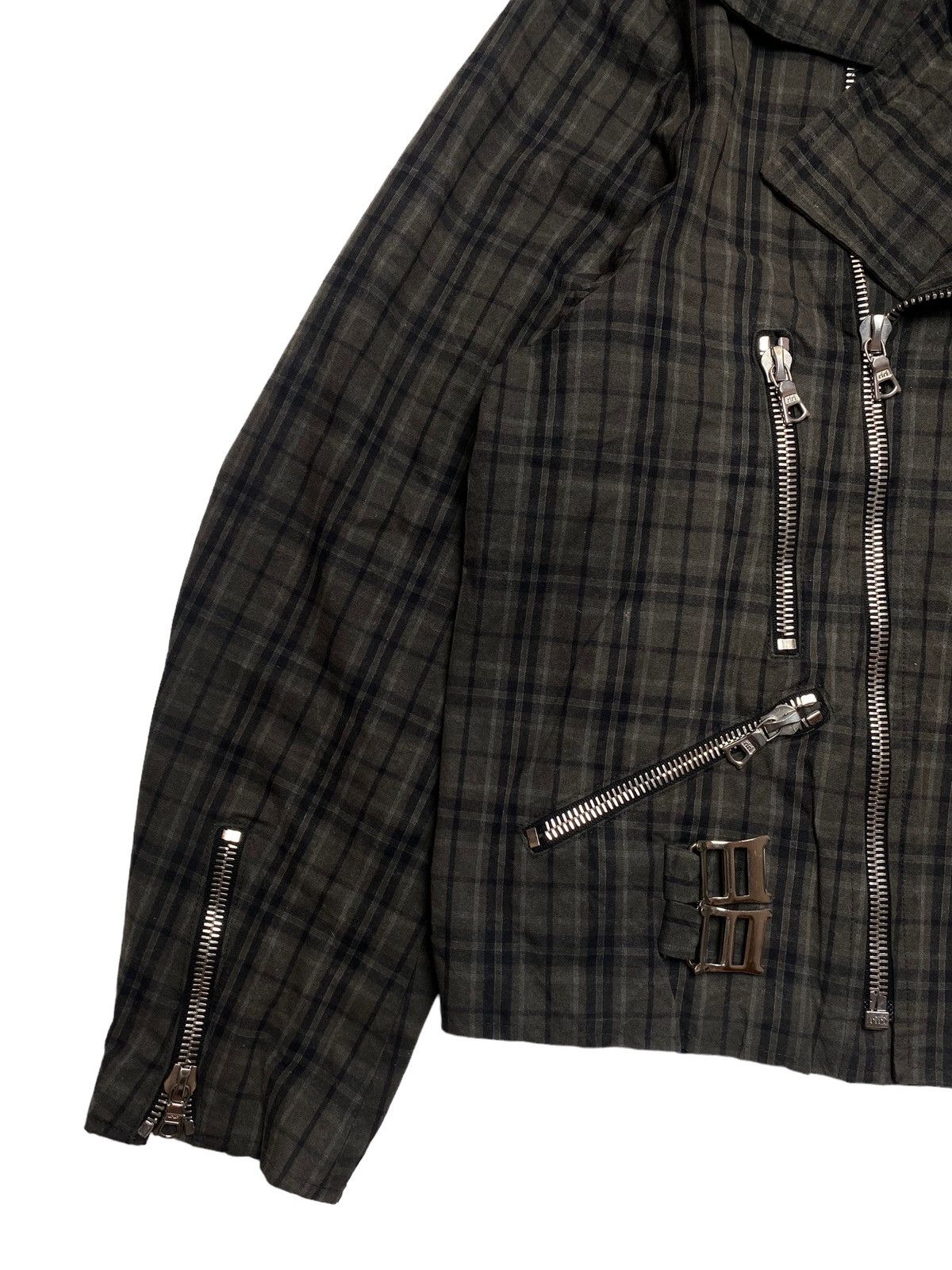 If Six Was Nine 2000s Sogo Matsuda - Riri Zipper Plaid Punk Biker Jacket Size US M / EU 48-50 / 2 - 4 Thumbnail
