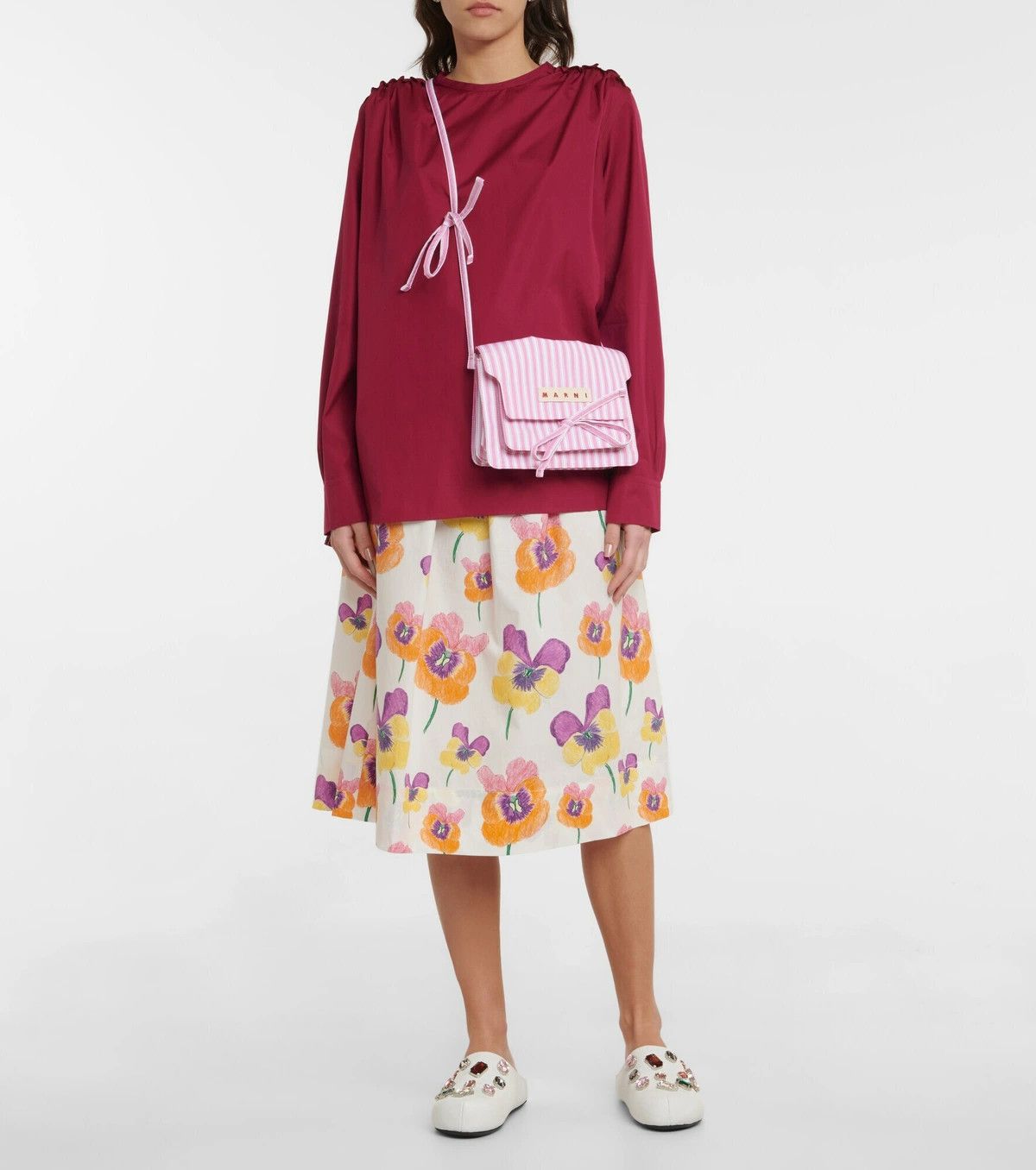 Marni o1y1125 Midi Skirt in Multicolor Size 28" / US 6 / IT 42 - 4 Thumbnail