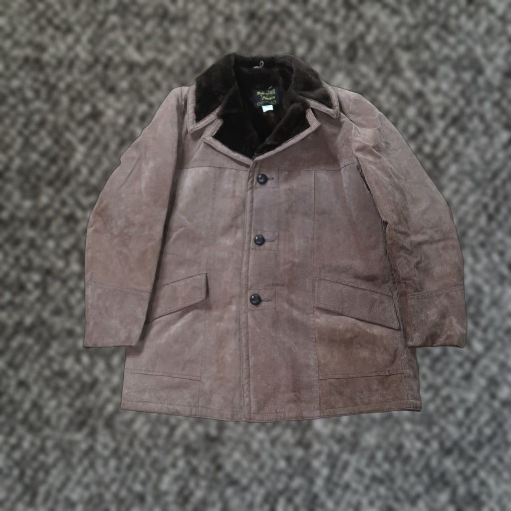 Marlboro VINTAGE House Of Peerless Coat Suede with Faux Fur Interior Men’s 44 Beige Cowboy 70s Long Overcoat Size US S / EU 44-46 / 1 - 1 Thumbnail