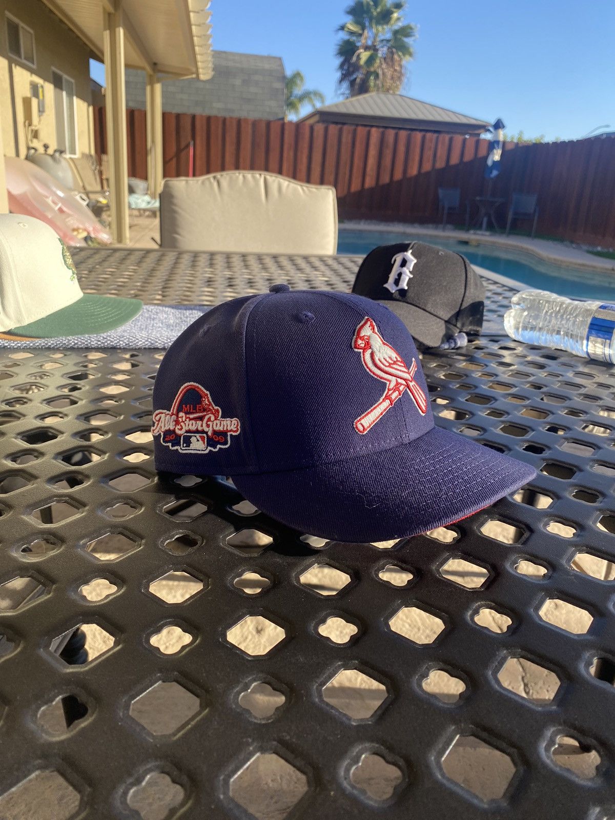 image of New Era Fitted Hat 7 1/4 in Navy, Men's