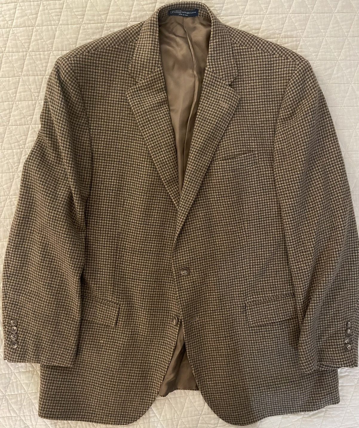 Polo Ralph Lauren × Vintage Houndstooth Check Polo 1 Jacket Size 46R - 1 Thumbnail