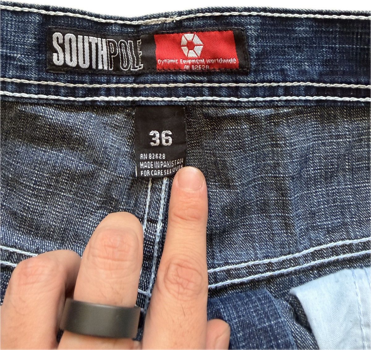 Southpole Vintage 90s Southpole Red Tab Dark Wash Jeans Size US 36 / EU 52 - 8 Thumbnail