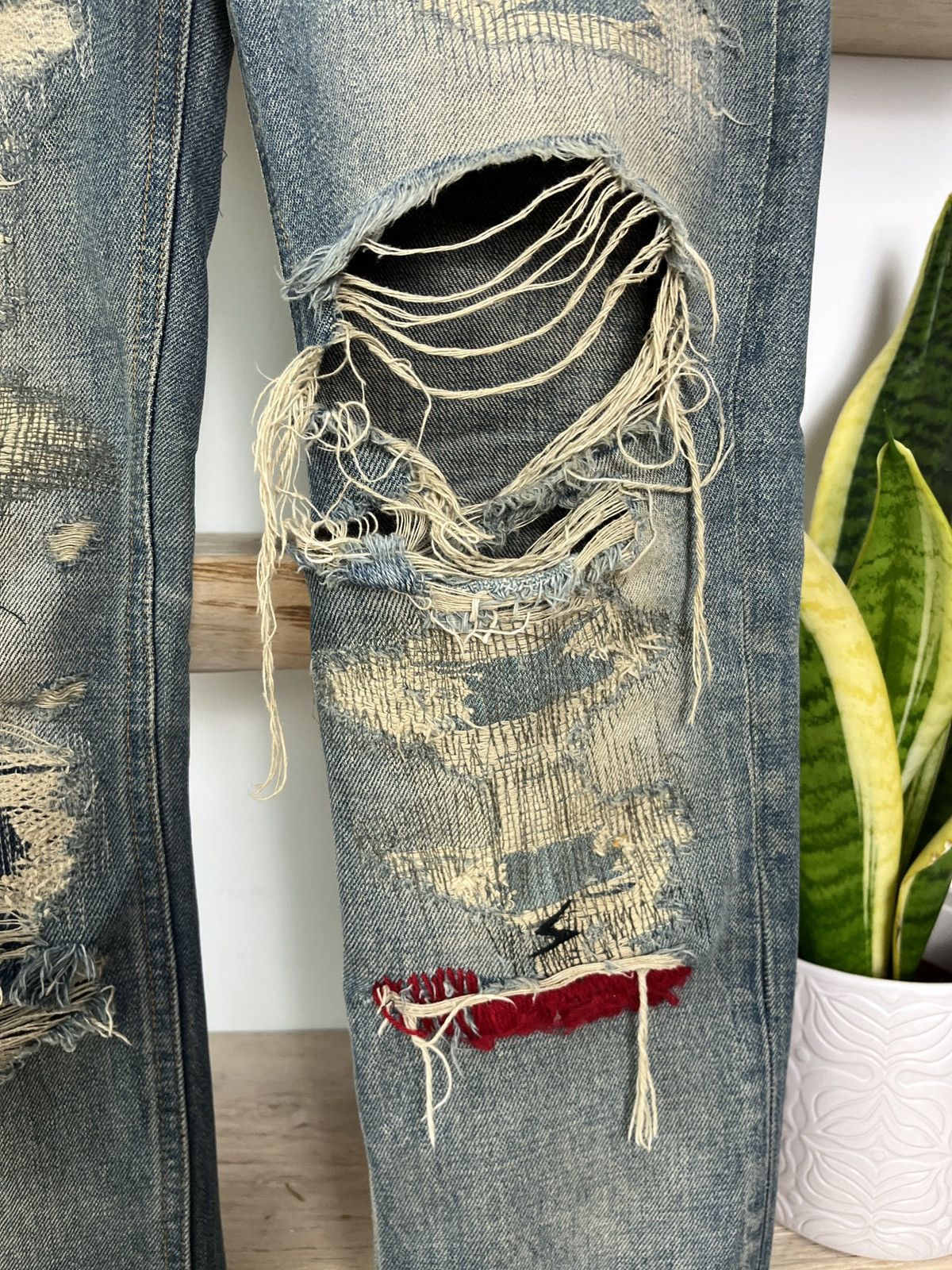 Undercover AWO4 Undercover 68 Red Yarn Denim Size US 29 - 2 Thumbnail