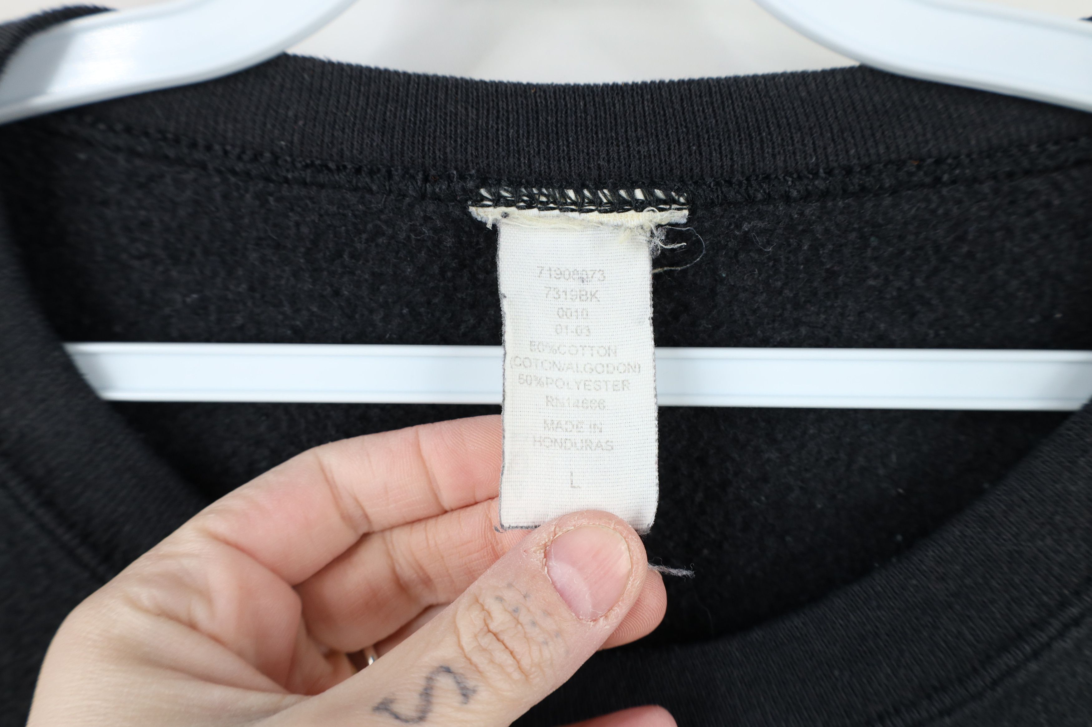 Vintage Vintage 90s Streetwear Blank Crewneck Sweatshirt Black Size US L / EU 52-54 / 3 - 9 Thumbnail