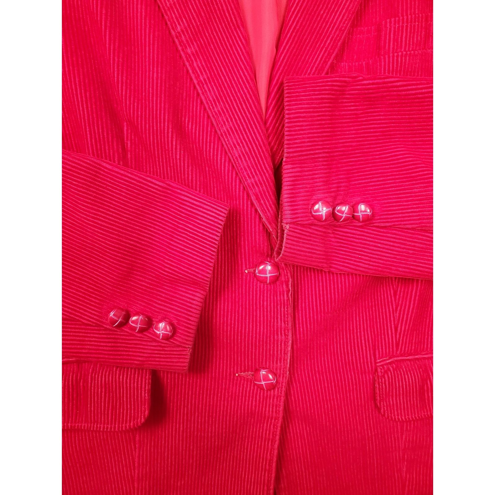 Other Women's Vintage Collections 18 Red Corduroy 2 Button Blazer Size XXL / US 16-18 / IT 52-54 - 5 Thumbnail