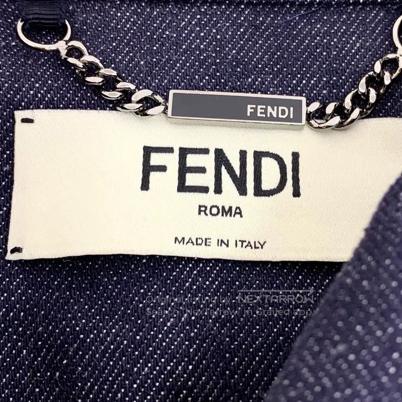 Fendi Fendi Deep Blue Bow Pearl Decorated Cotton Collar Single-B Size XXS / US 00 / IT 34 - 6 Thumbnail