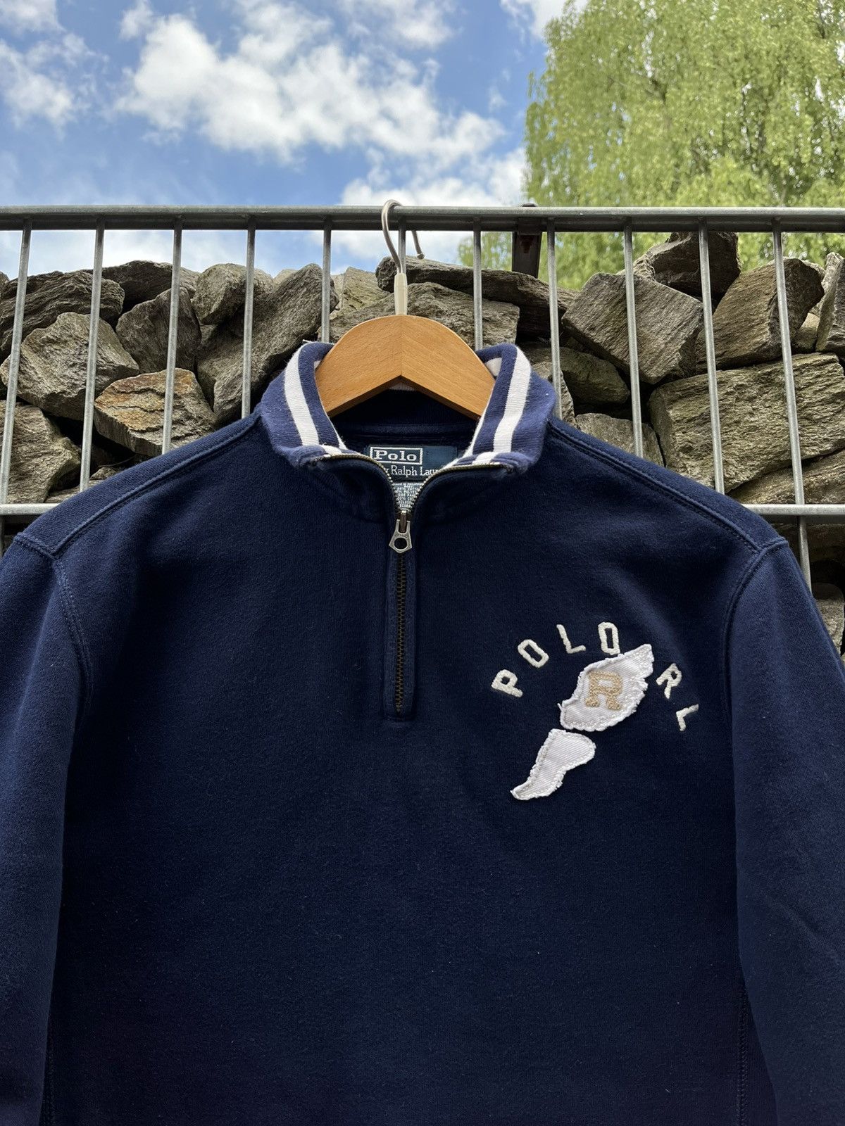 Vintage Polo Ralph Lauren Wings 1/4 Zip Sweater Knit Y2K