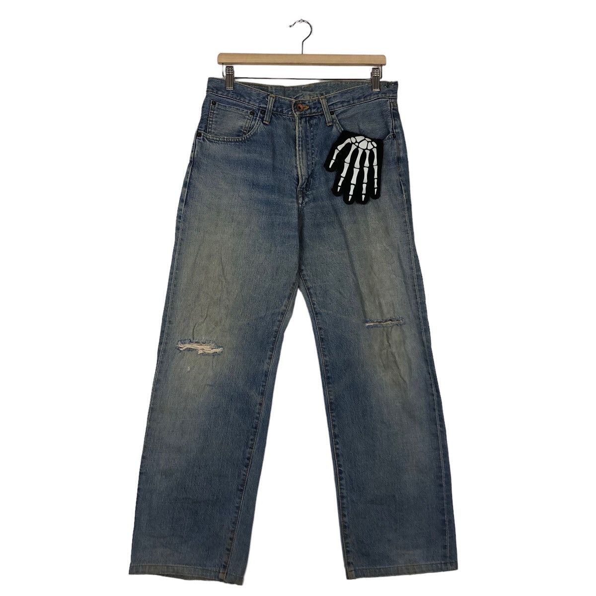 Japanese Brand 🔥90’s Vintage Edwin Distressed Denim Jeans Cowboy Design Size US 32 / EU 48 - 2 Thumbnail