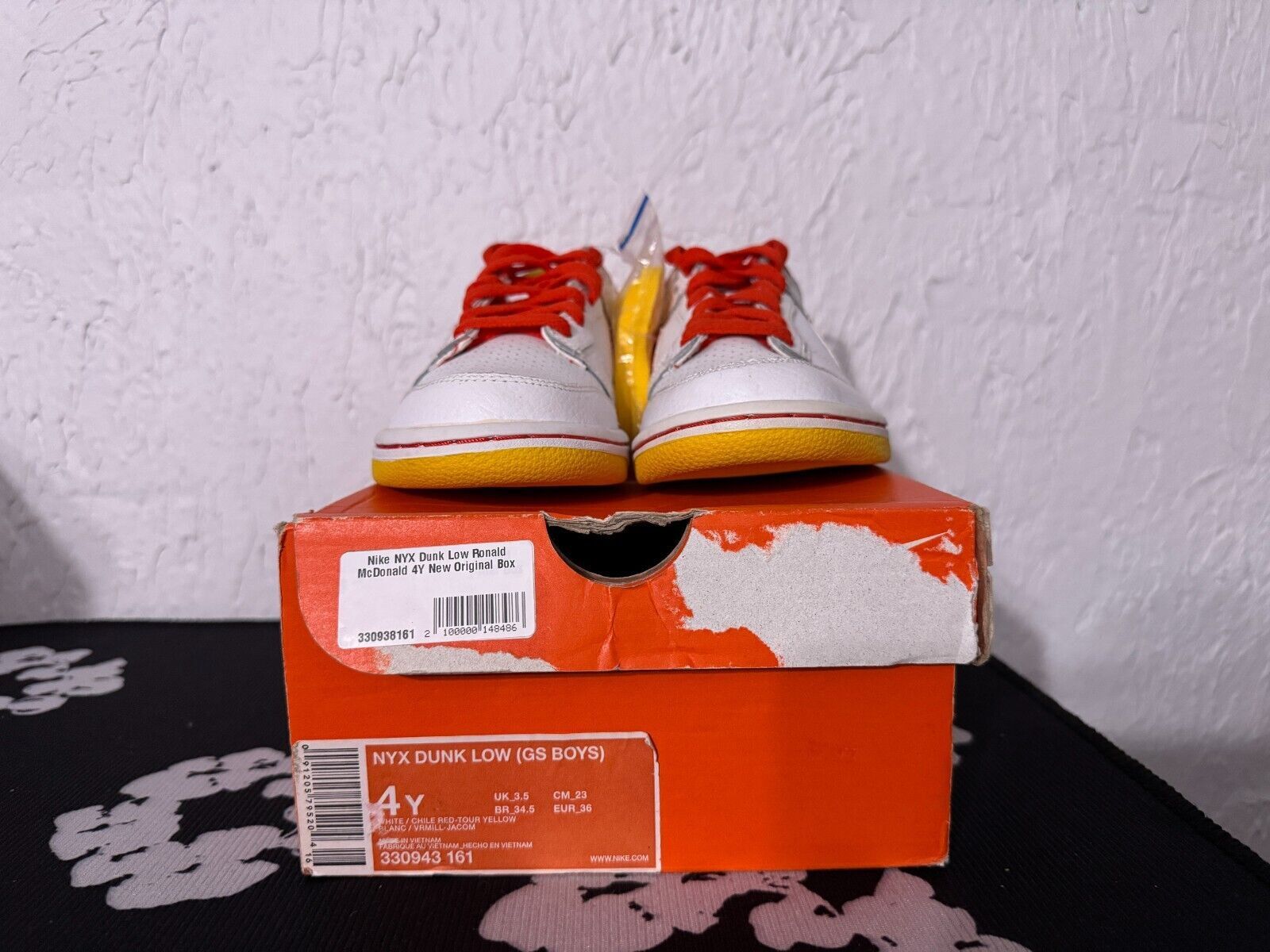 Nike × Vintage Nike NYX Dunk Low Ronald McDonald White Red Yellow US 4Y Size US 5.5 / IT 35.5 - 4 Thumbnail