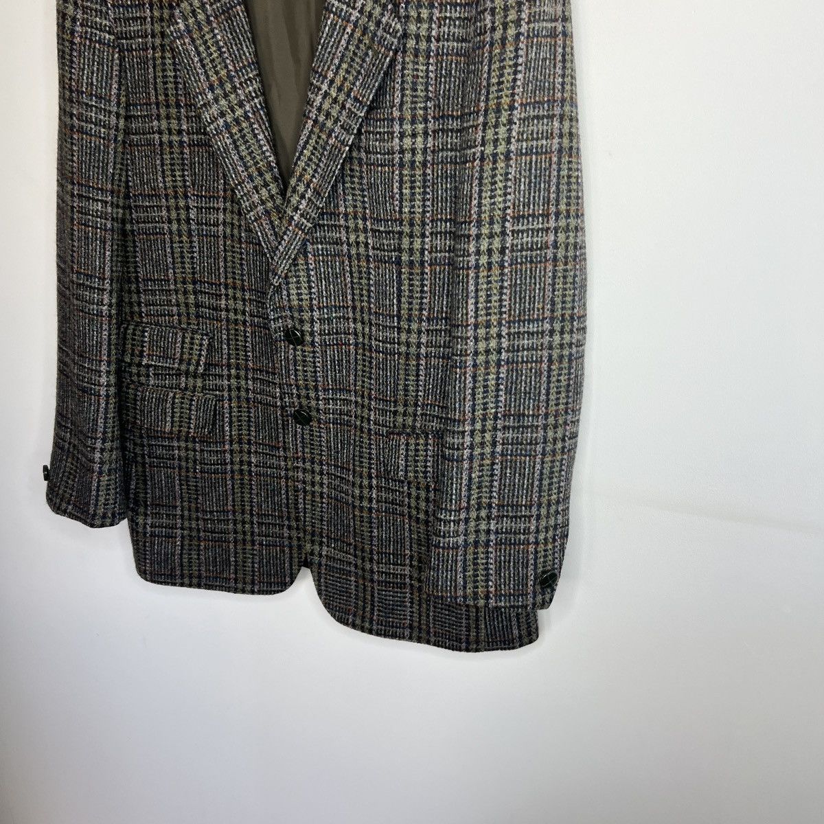 Harris Tweed Vtg Harris Tweed Grey Green Coat WOOL Jacket Blazer 40 R Size 40R - 2 Thumbnail