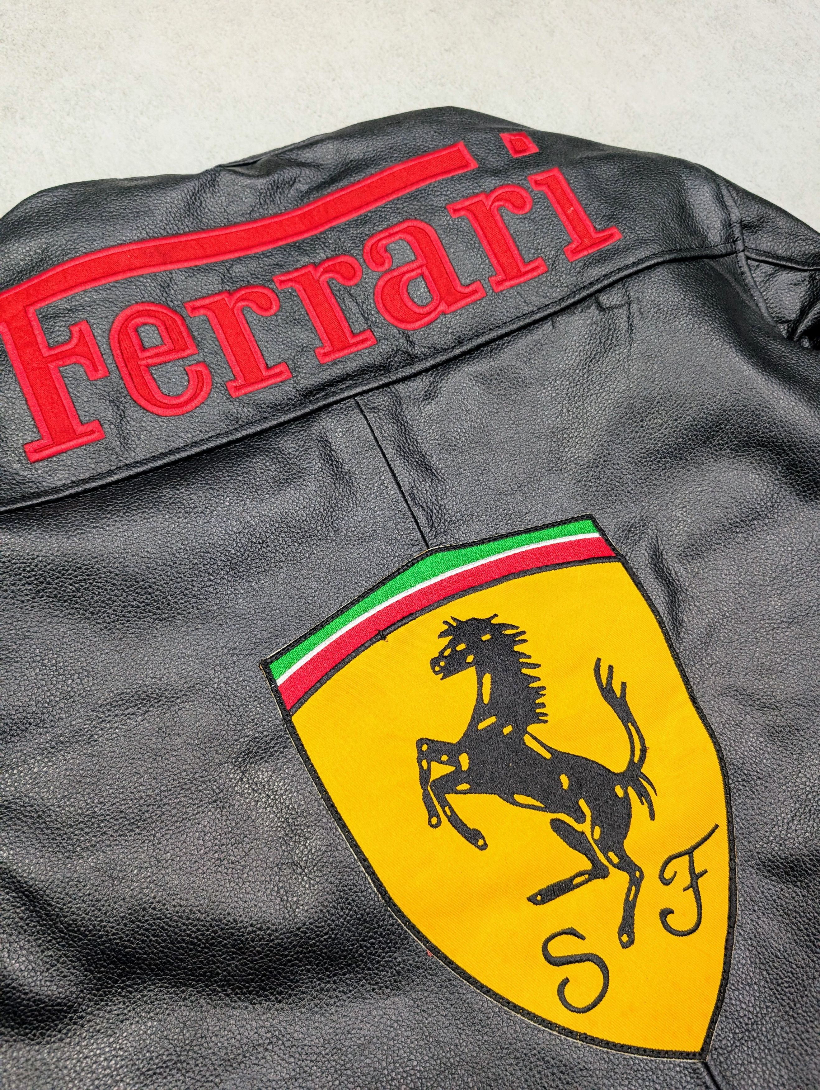 Japanese Brand Authentic Ferrari Racing Leather Jacket Stand Out From Crowd Size XXL / US 16-18 / IT 52-54 - 7 Thumbnail