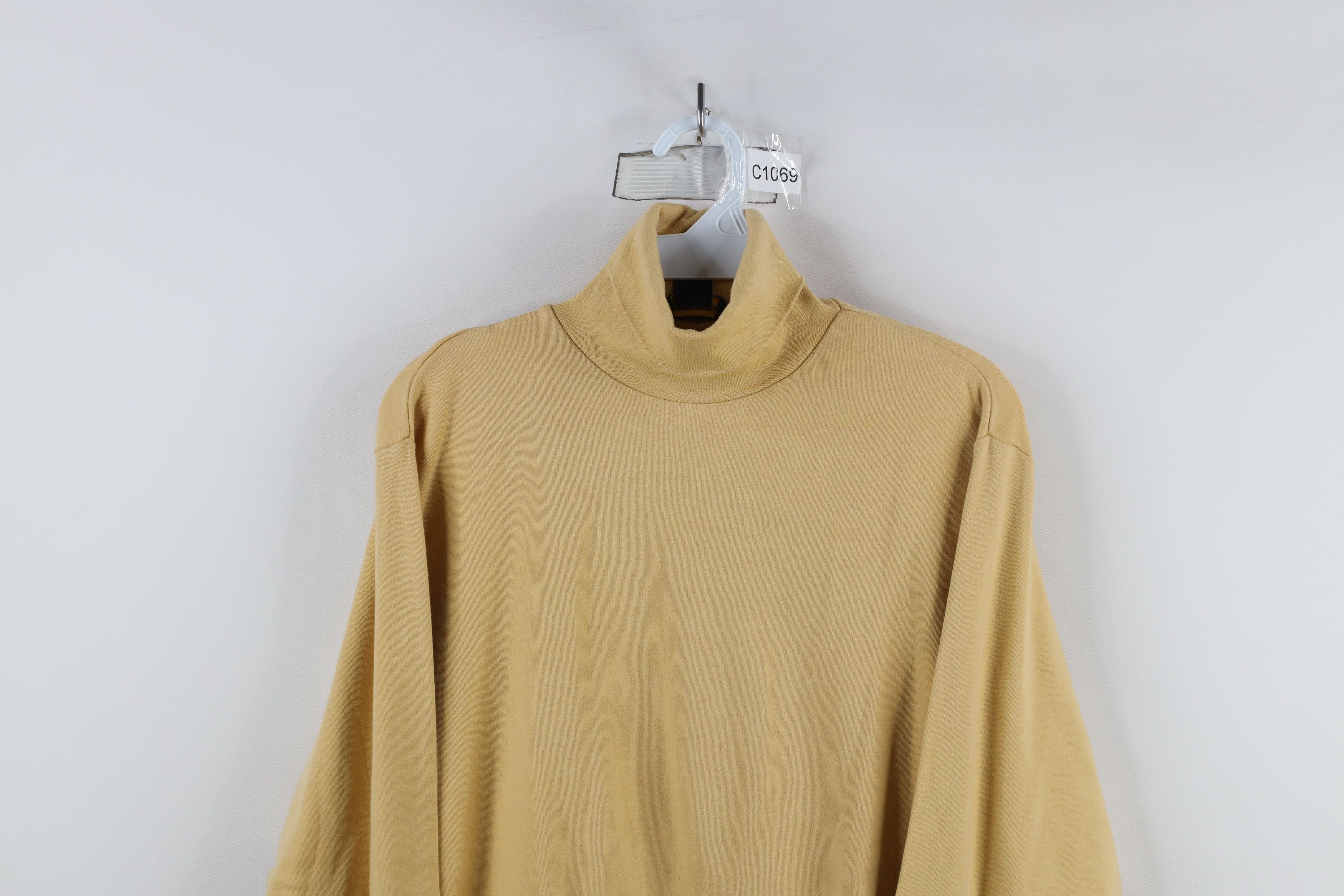 Vintage × Woolrich Woolen Mills Vintage 90s Woolrich Blank Turtleneck T-Shirt Wheat Brown Size M / US 6-8 / IT 42-44 - 2 Thumbnail