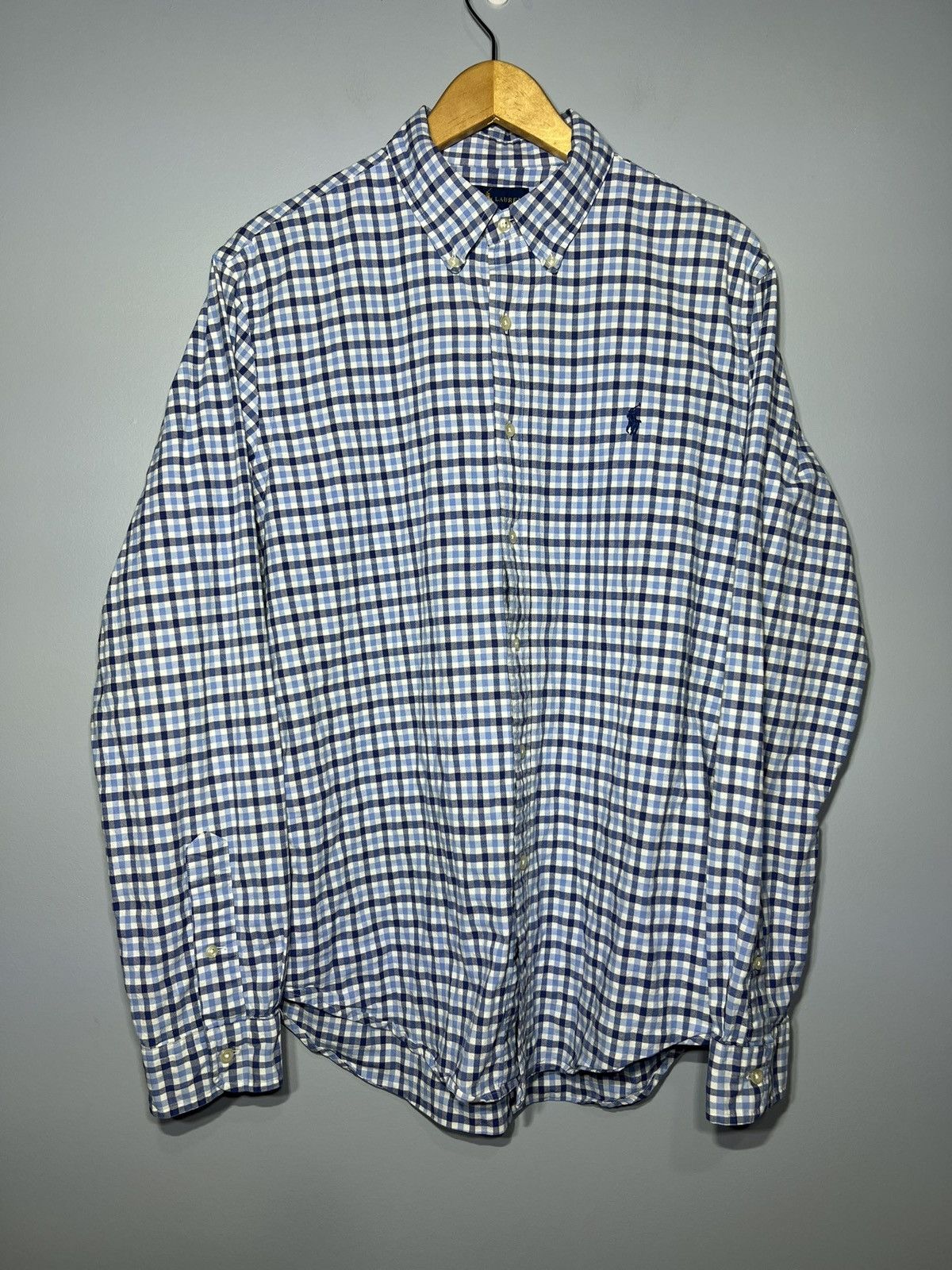Polo Ralph Lauren Polo Ralph Lauren Slim Fit Stretch Oxford Gingham Check Blue Size US L / EU 52-54 / 3 - 2 Thumbnail