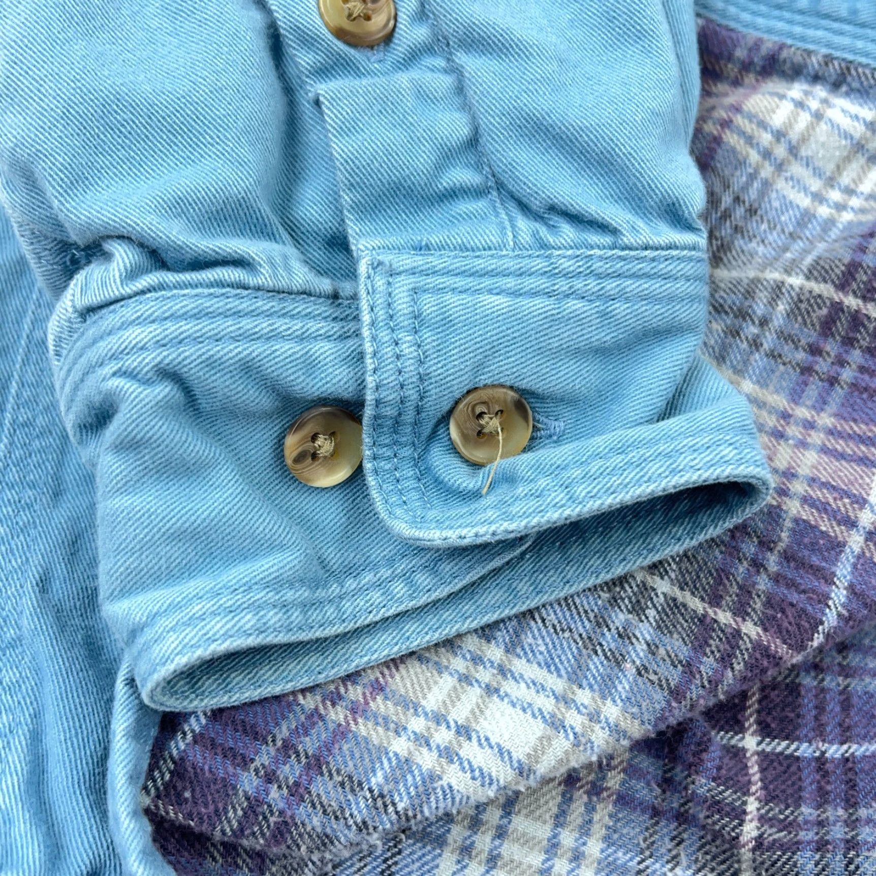 Vintage Cabela's Shacket Women Medium Blue Twill Flannel Shirt Jacket Camp Work Pockets Size M / US 6-8 / IT 42-44 - 4 Thumbnail