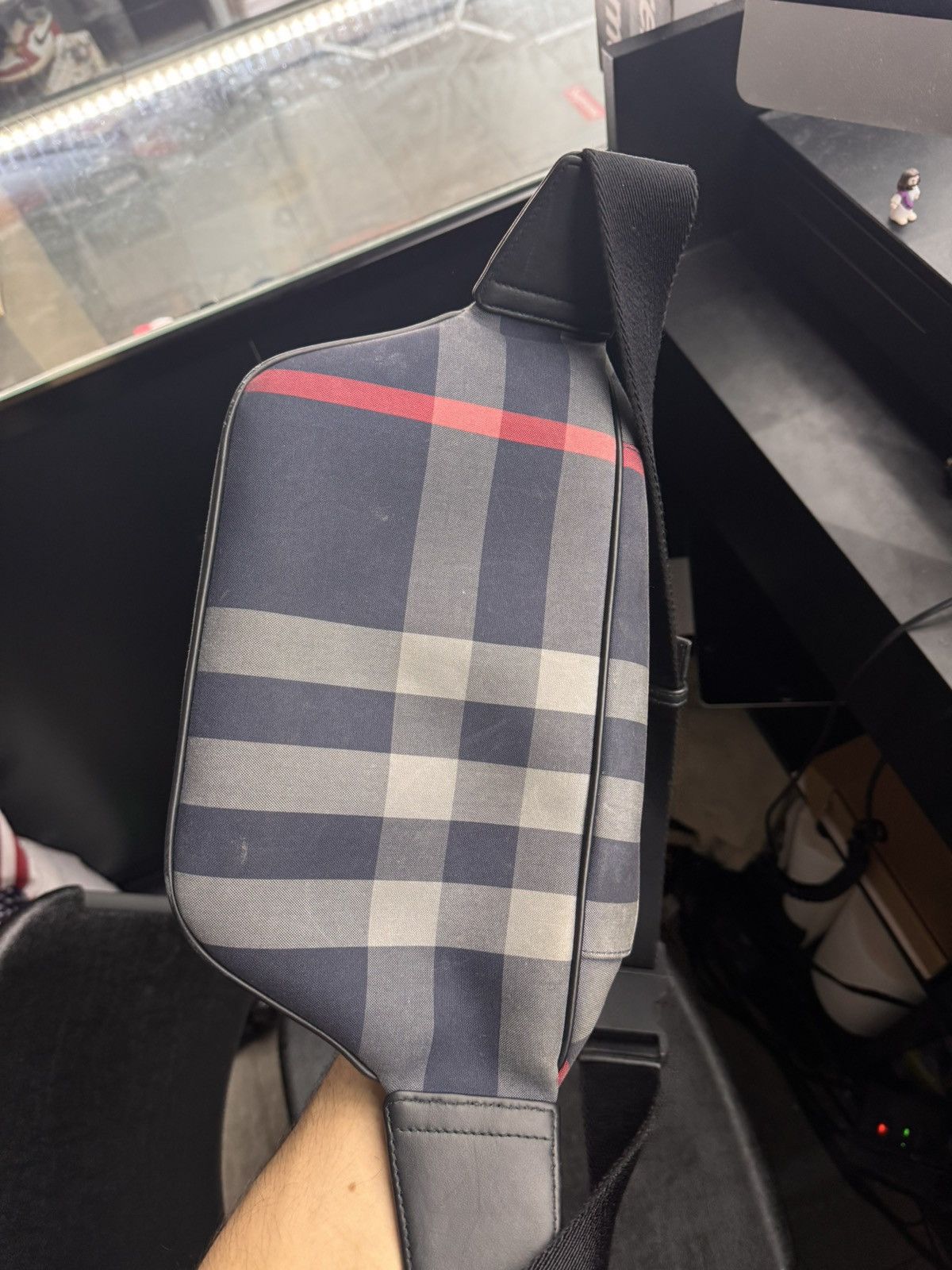 Burberry Burberry Sonny Belt Bag Navy Grey Canvas Bum Bag Size ONE SIZE - 3 Thumbnail