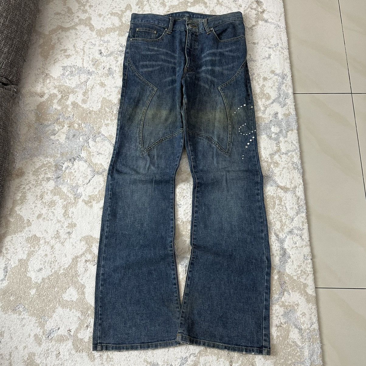 Tornado Mart rare 00s CUSTOM CULTURE Studded Flare Denim Size US 32 / EU 48 - 1 Thumbnail