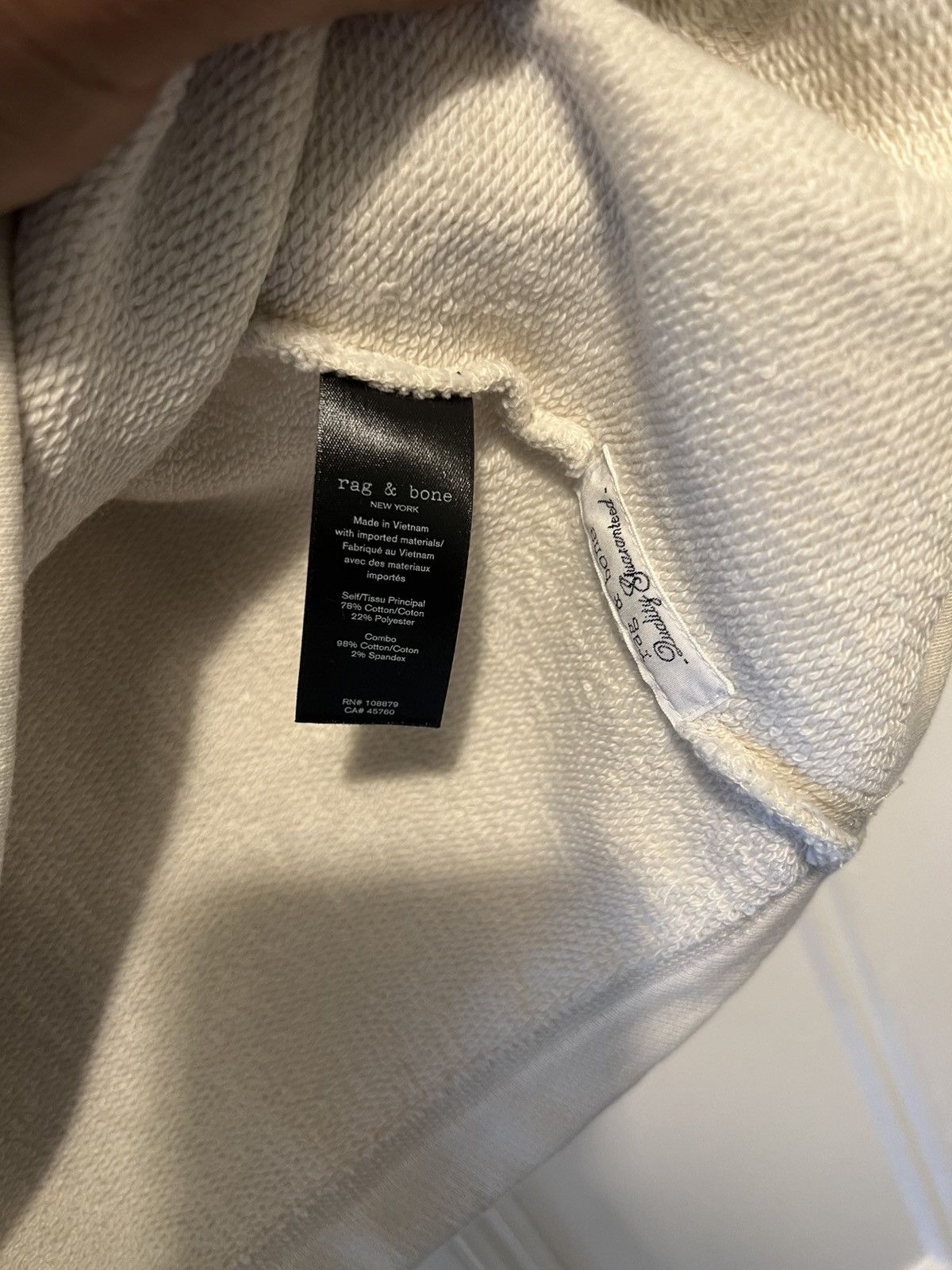 Rag & Bone Authentic Rag & Bone turtledove mixed media hoodie off white Size US L / EU 52-54 / 3 - 5 Thumbnail