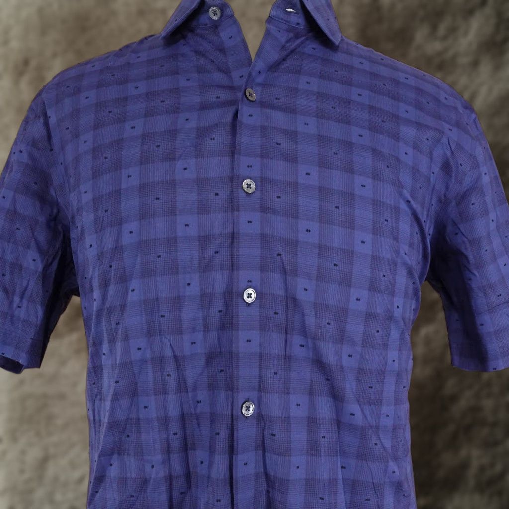 Vintage VINTAGE Zachary Prell Shirt Mens XL Blue Short Sleeve Button Front Cotton Plaid Casual Size US XL / EU 56 / 4 - 1 Thumbnail